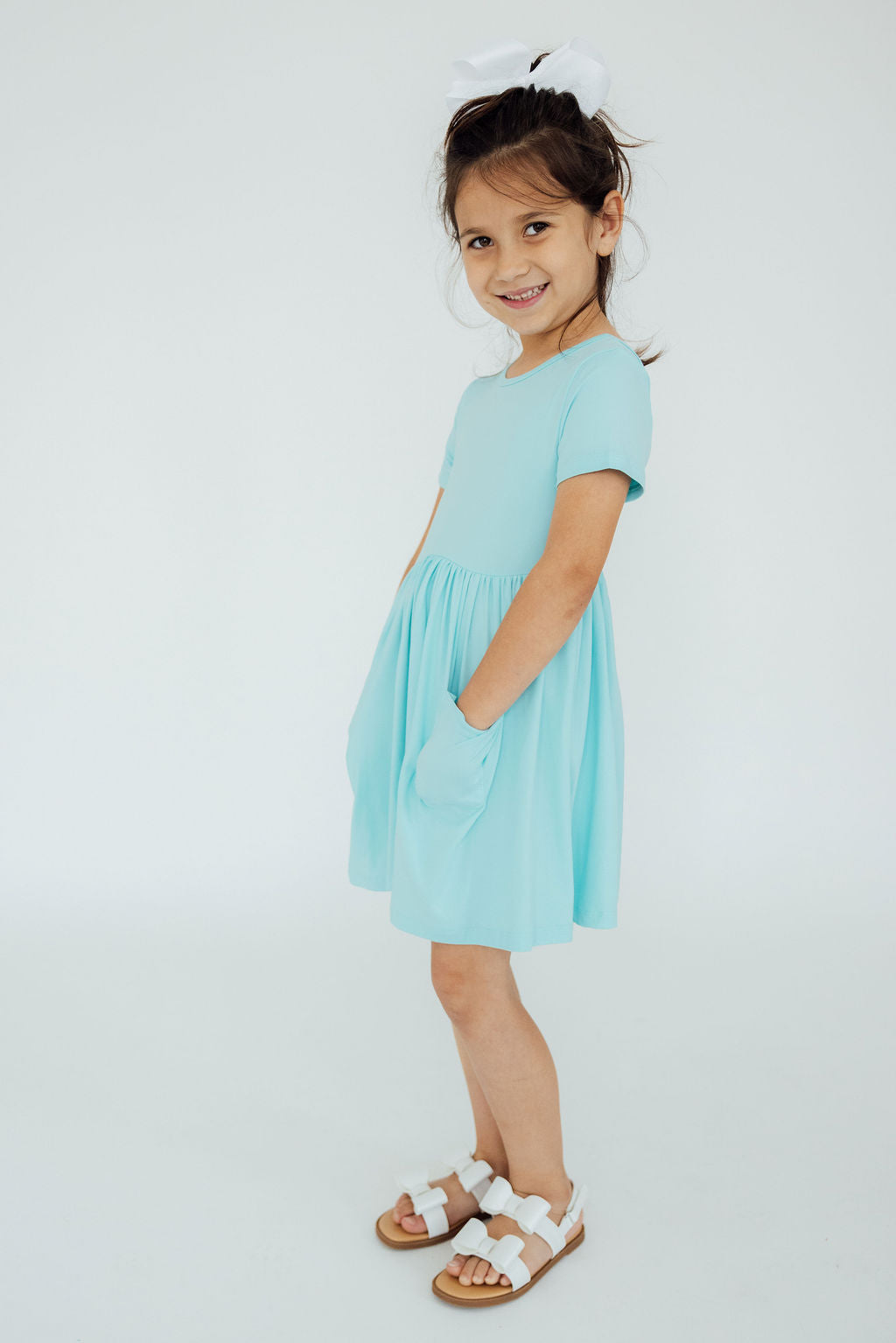 Aqua S/s Pocket Twirl Dress