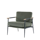 Upholstered Accent Chair with Metal Frame and Tapered Legs