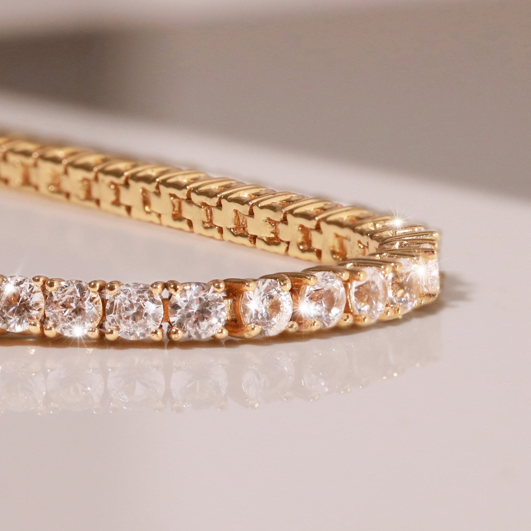 Lab Grown White Sapphire Tennis Bracelet - 6ct