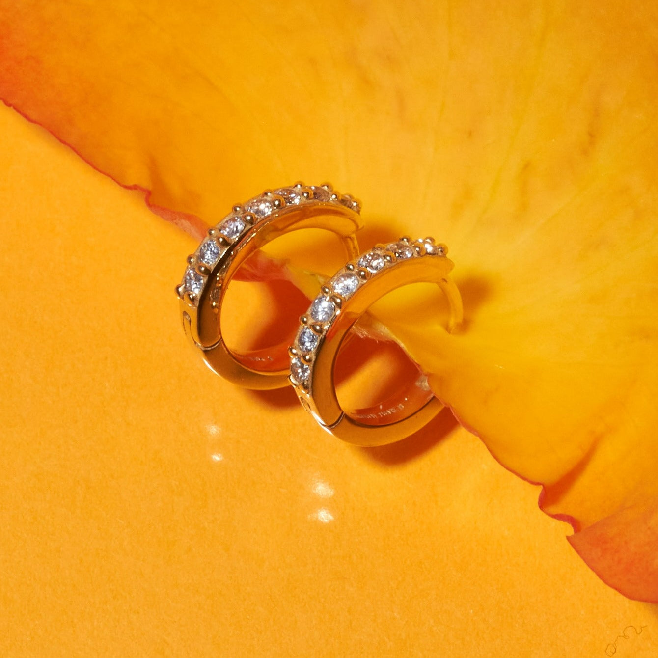Thin Forever Diamond Hinged Huggie Earrings