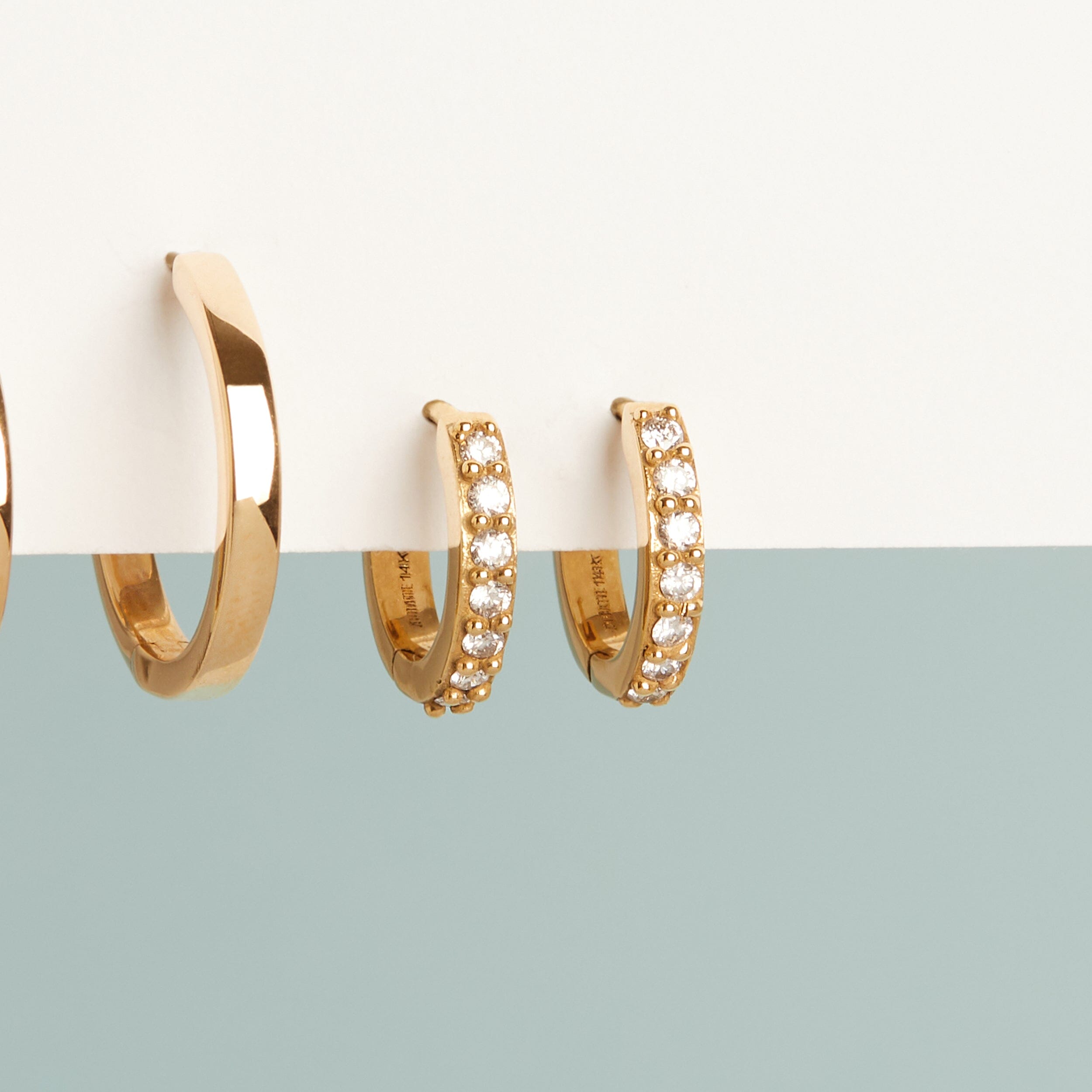 Thin Forever Diamond Hinged Huggie Earrings