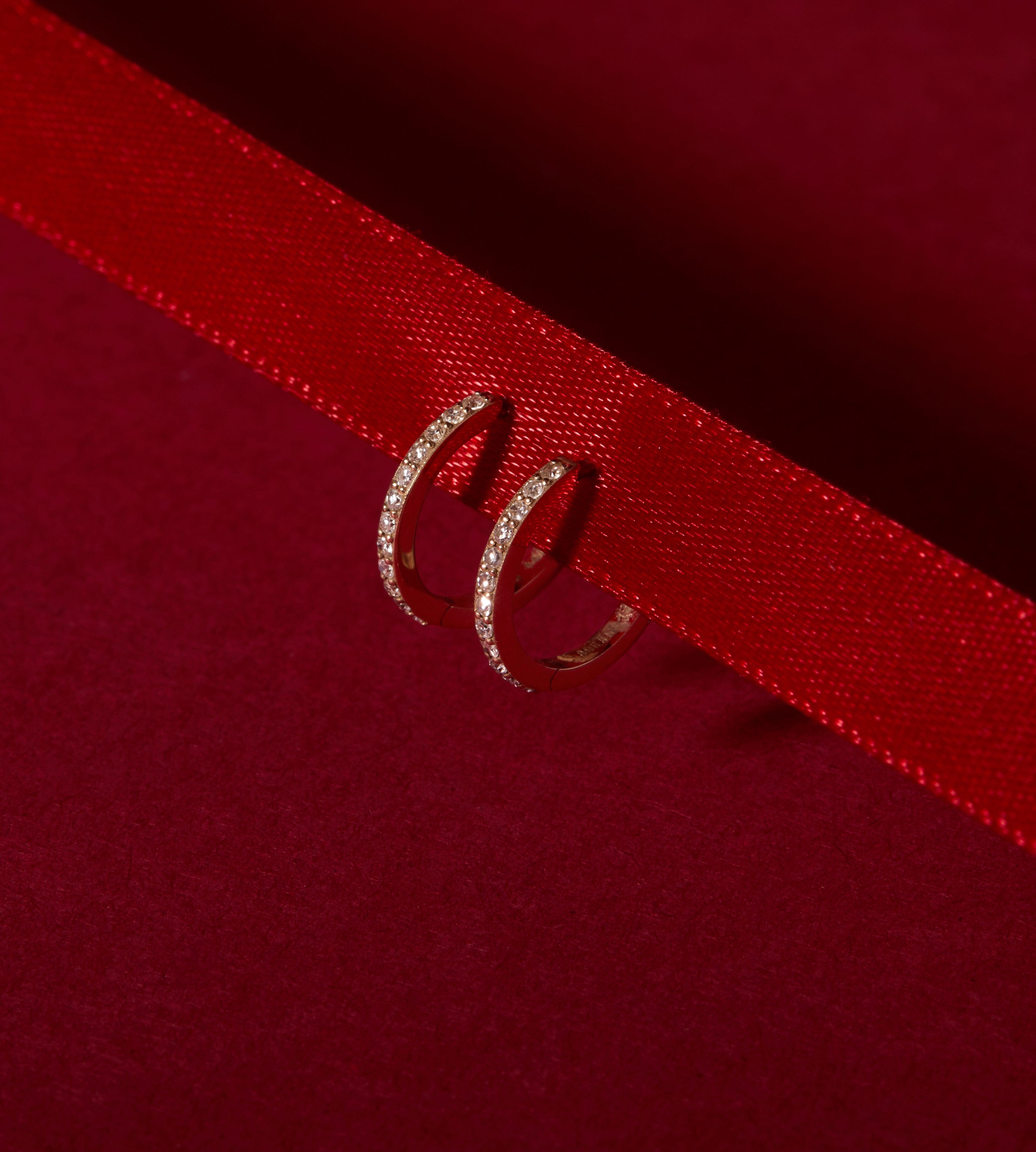 Thin Forever Diamond Hinged Huggie Earrings