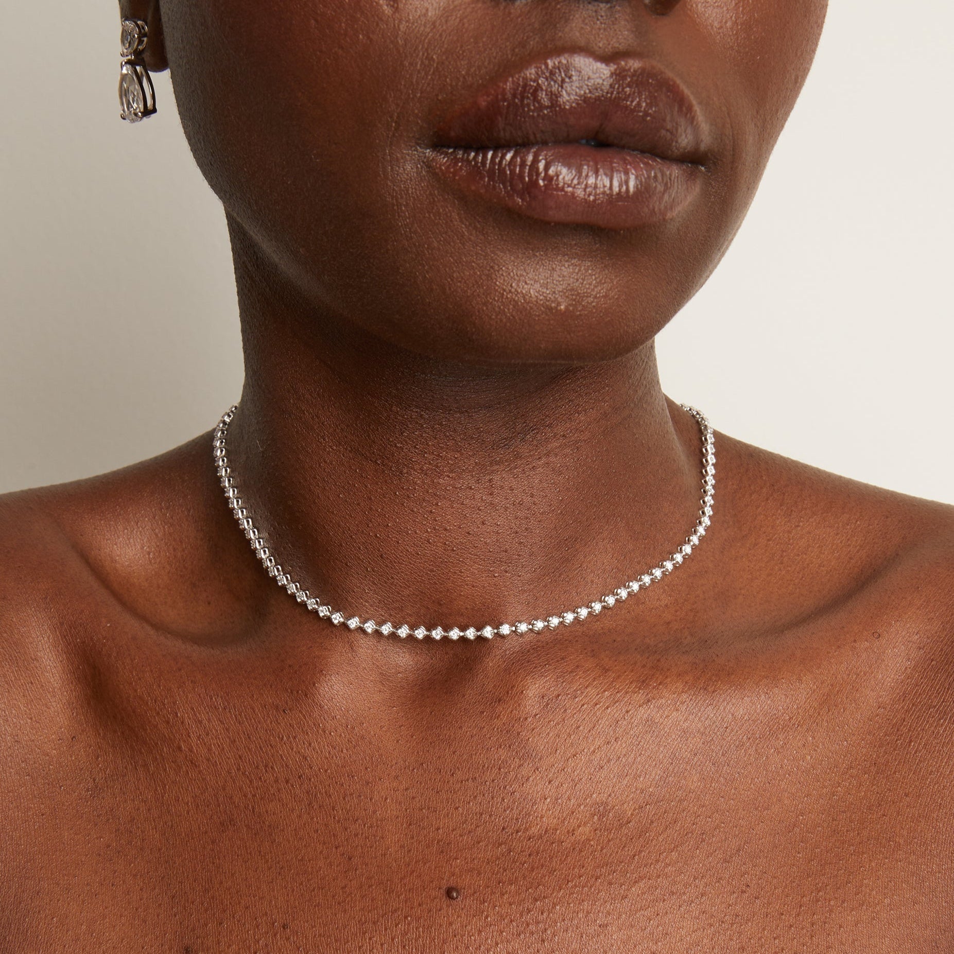 Petite Lab Grown Diamond Tennis Necklace