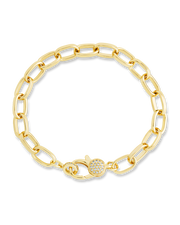 Tove Cz Clasp & Paperclip Chain Bracelet