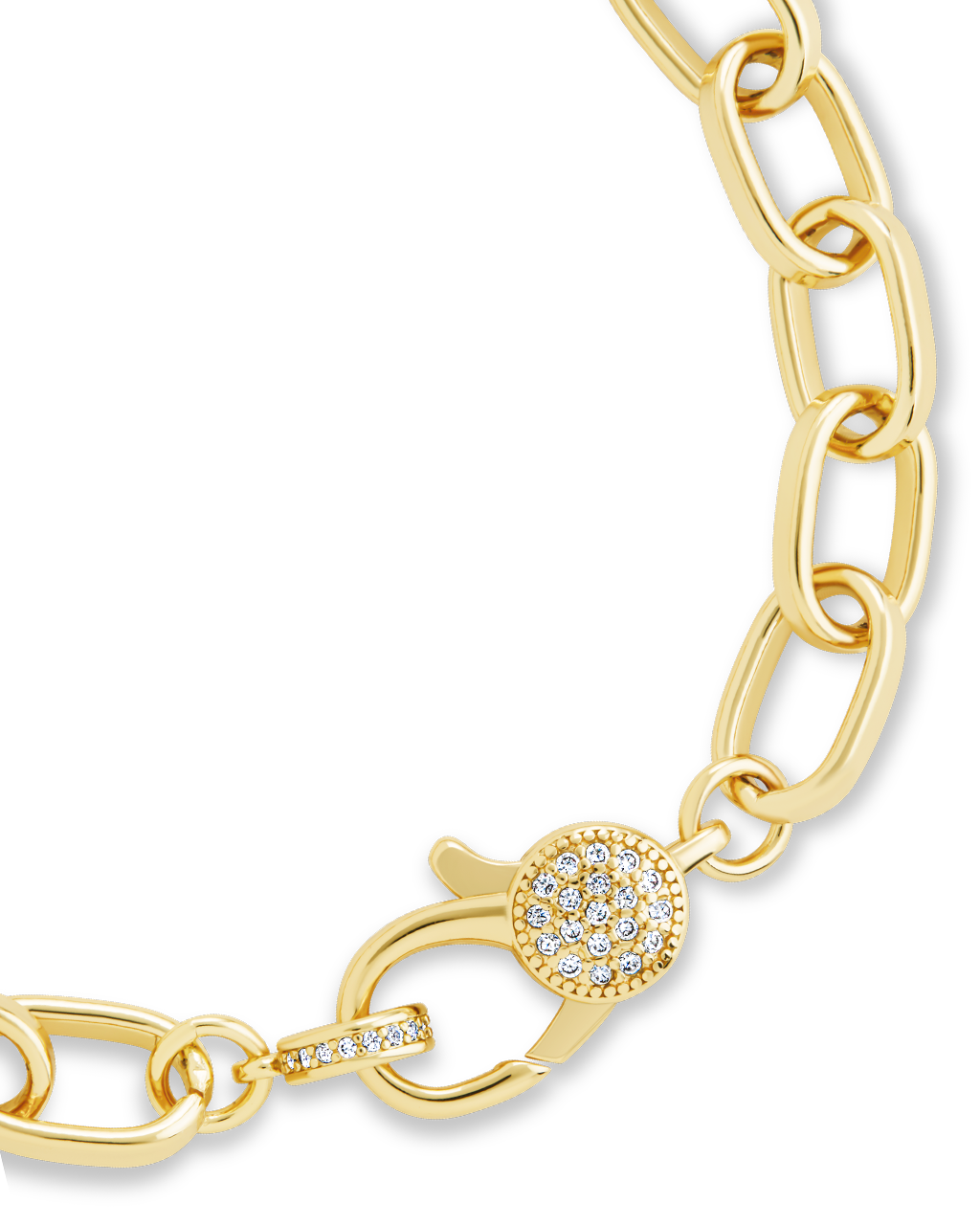 Tove Cz Clasp & Paperclip Chain Bracelet