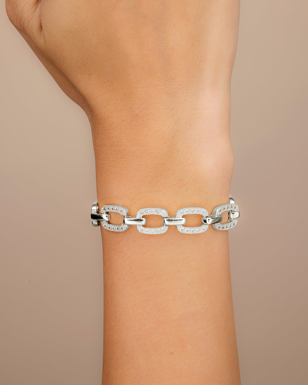 Fiona Cz Statement Chain Link Bracelet