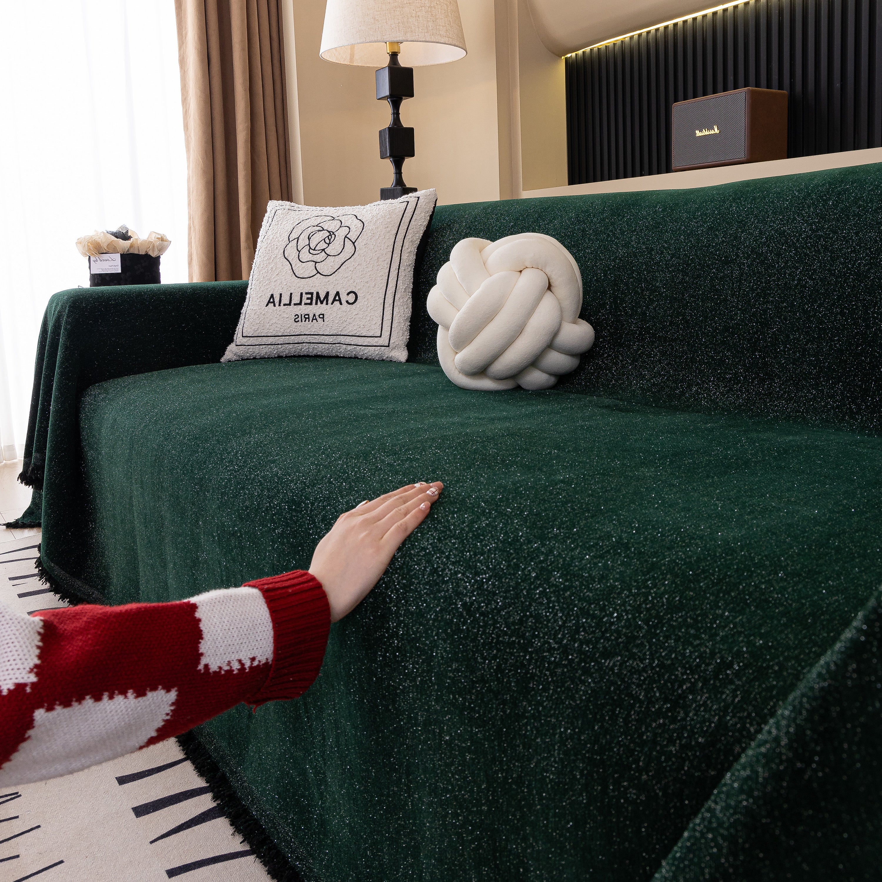 Solid Color Chenille Sofa Cover Blanket Furniture Covers For Sofas And Loveseats