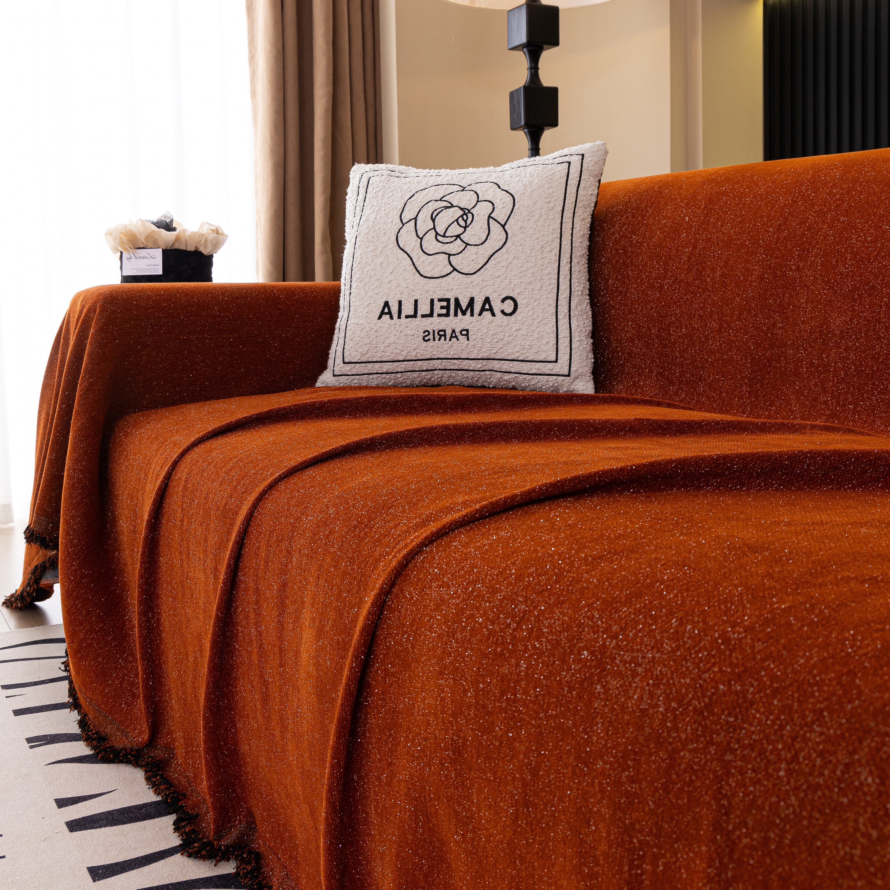 Solid Color Chenille Sofa Cover Blanket Furniture Covers For Sofas And Loveseats