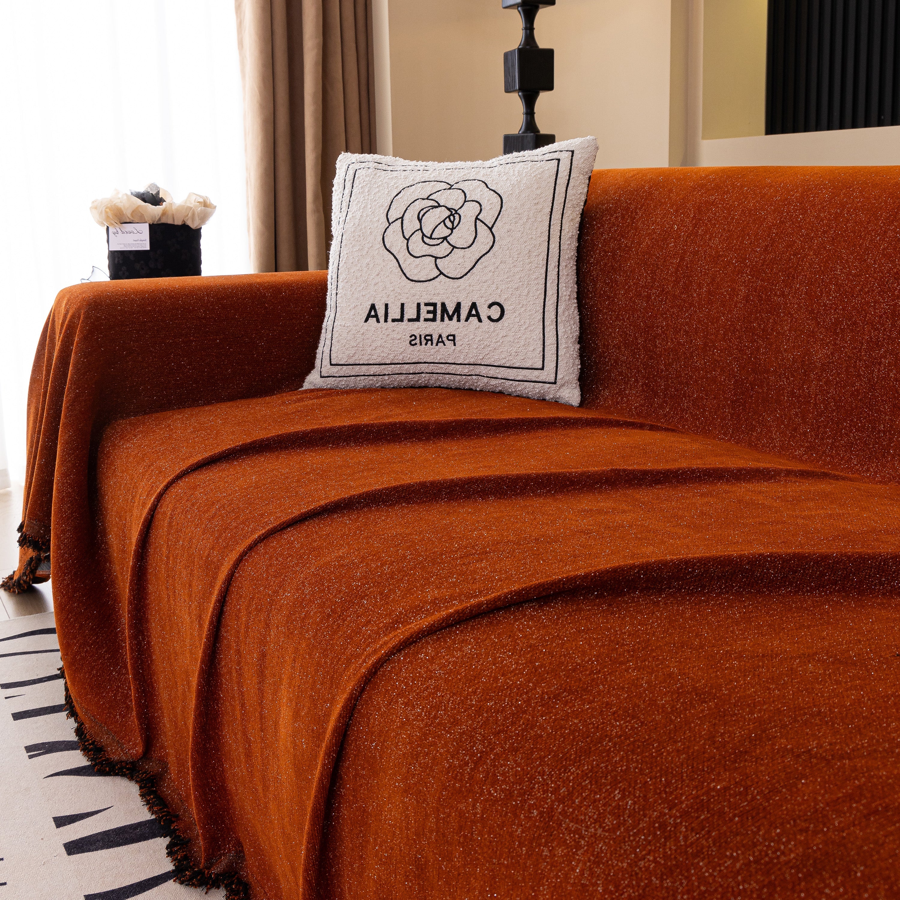 Solid Color Chenille Sofa Cover Blanket Furniture Covers For Sofas And Loveseats
