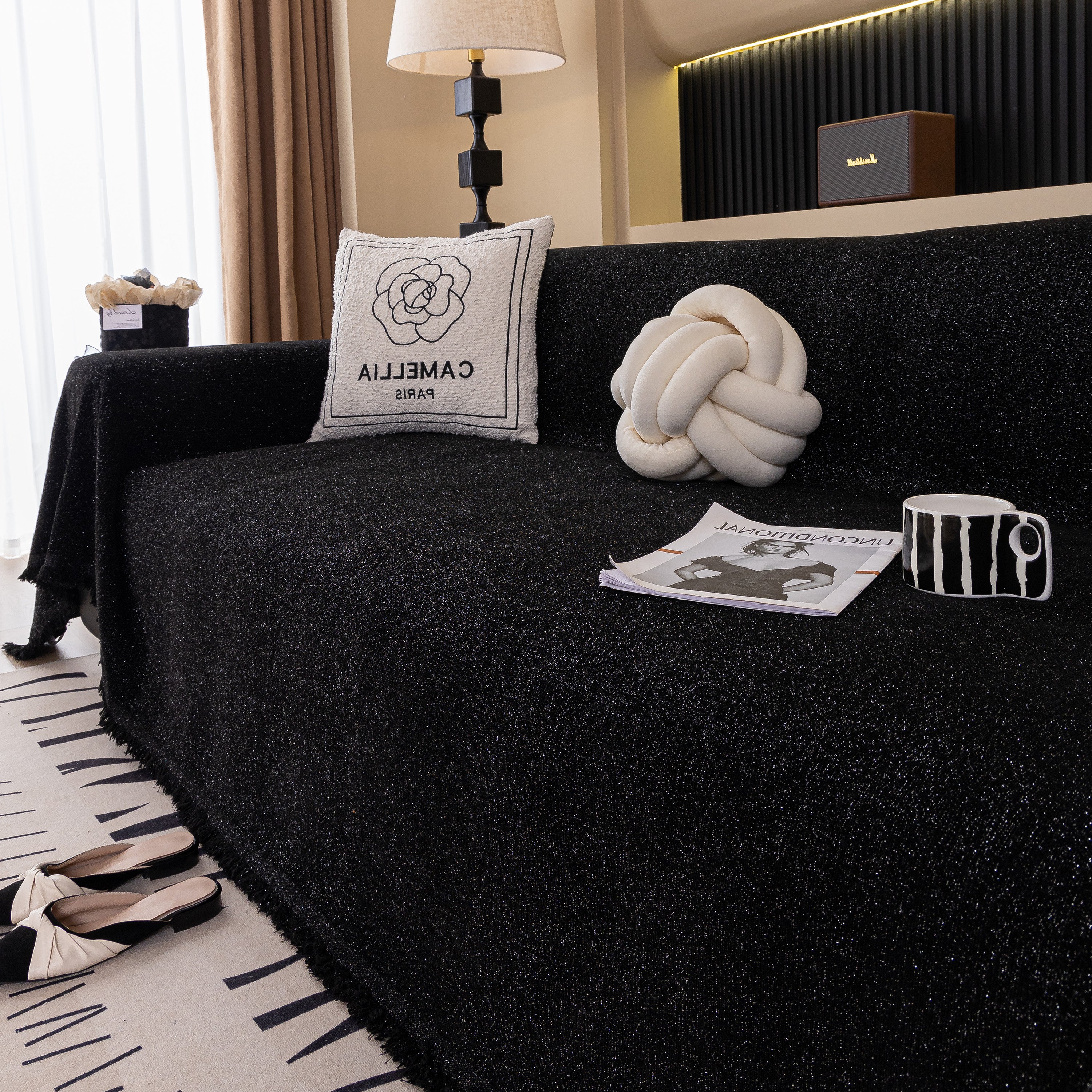 Solid Color Chenille Sofa Cover Blanket Furniture Covers For Sofas And Loveseats