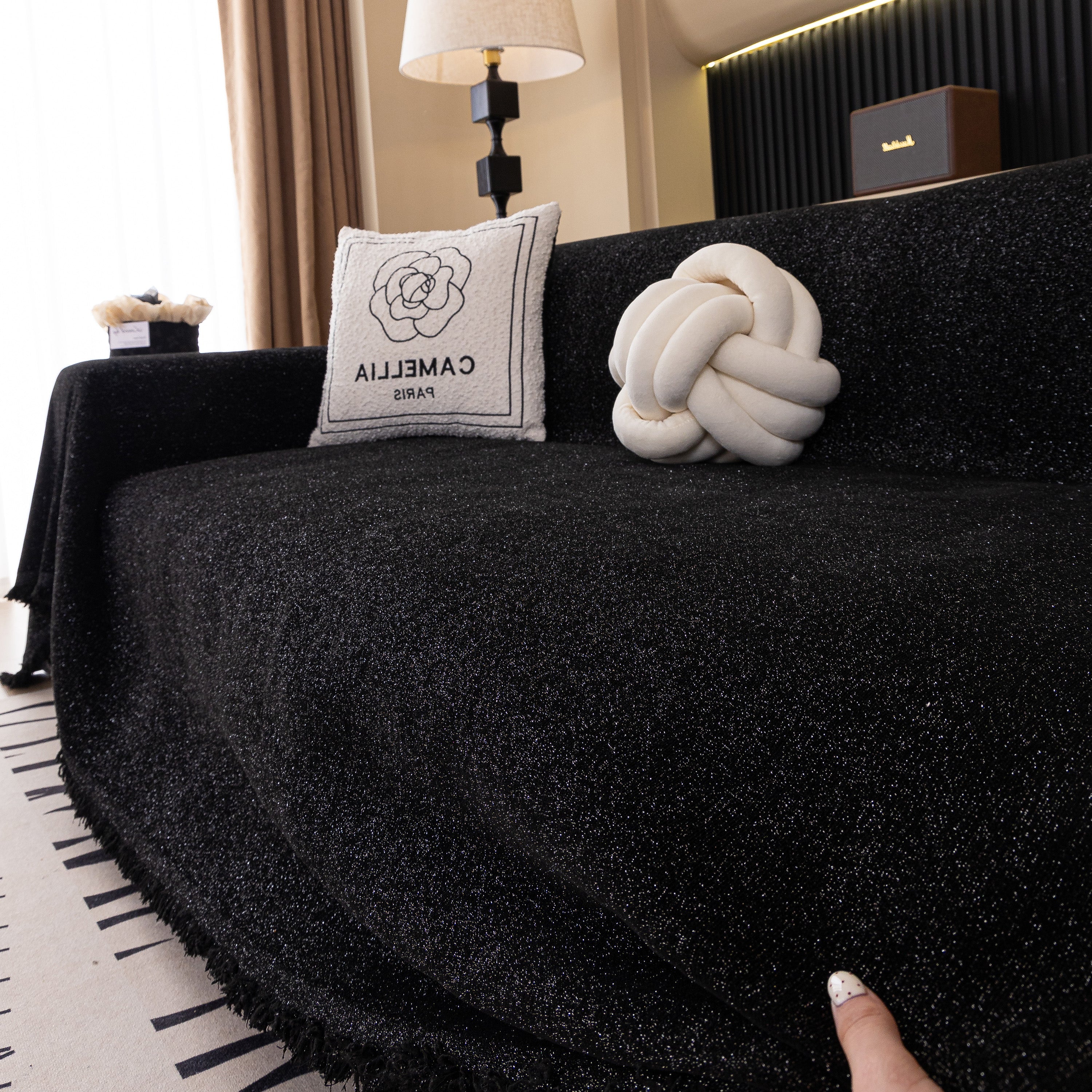 Solid Color Chenille Sofa Cover Blanket Furniture Covers For Sofas And Loveseats