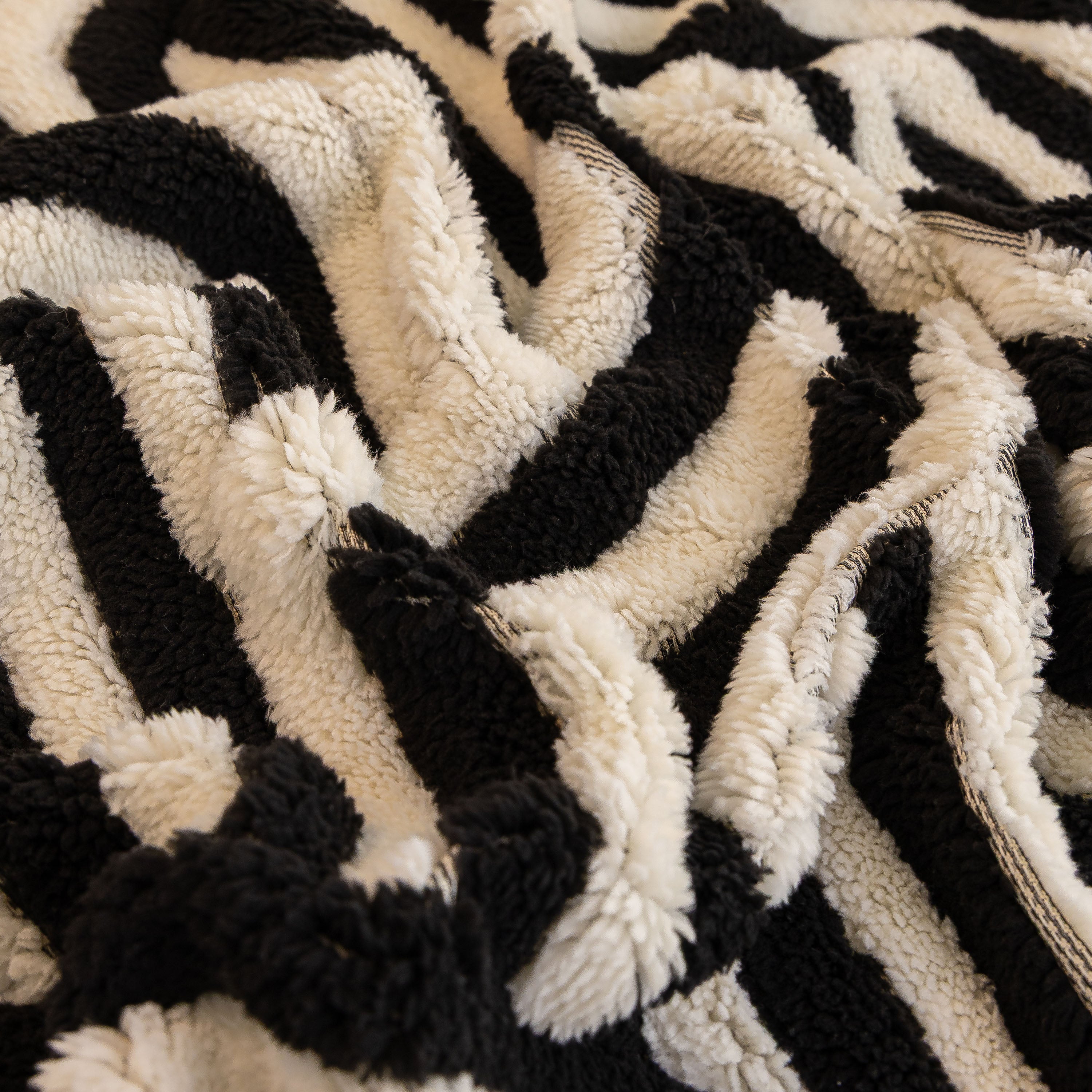 Plush Sherpa Sofa Throw Cover For Sectional, Jacquard Wave Throw Furniture Protector