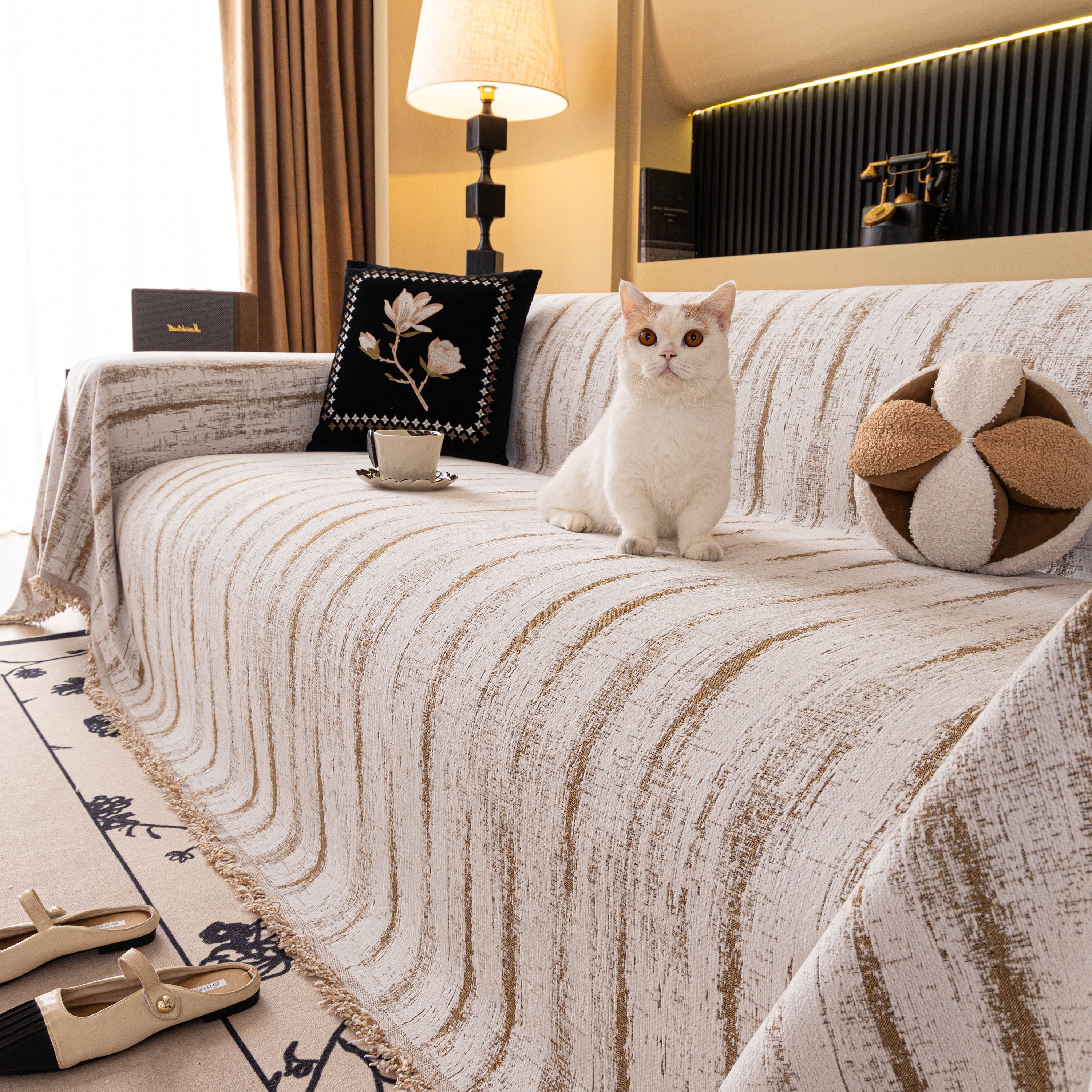 Chenille Oversized Throws For Couches, Washable And Durable Sofa Slipcover For Pets