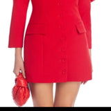 Lucy Paris Off The Shoulder Rosette Mini Dress Red