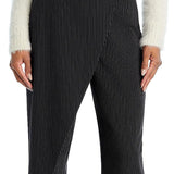 Lucy Paris Striped Asymmetrical Pants Charcoal