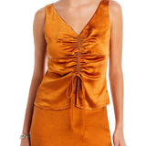 Lucy Paris Gathered Top Gold