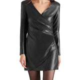Steve Madden Sandy Faux Leather Bodycon Dress Black Size XS