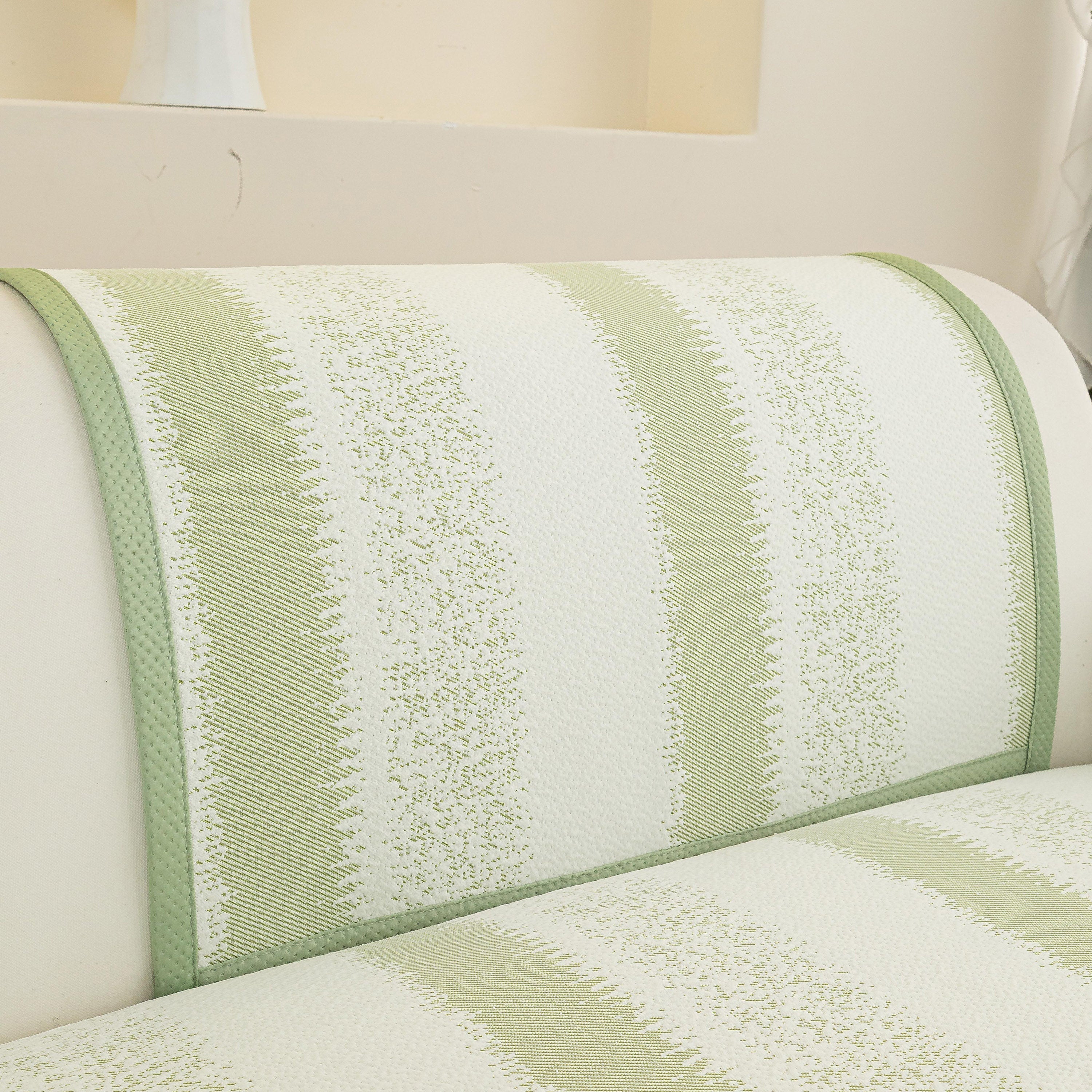 Striped Non-slip Cooling Couch Cover, Summer Couch Pads For Seat Back Armrest