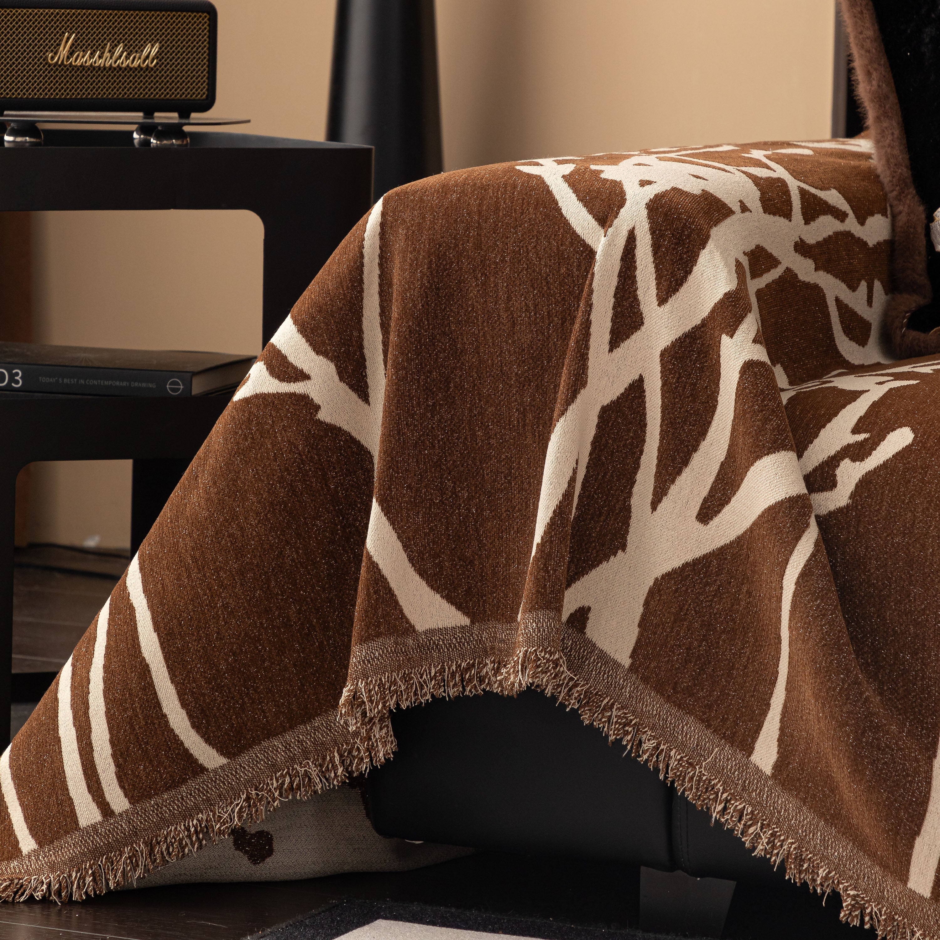 Modern Abstract Floral Sofa Throw Blanket, Decor Furniture Protector For Living Room