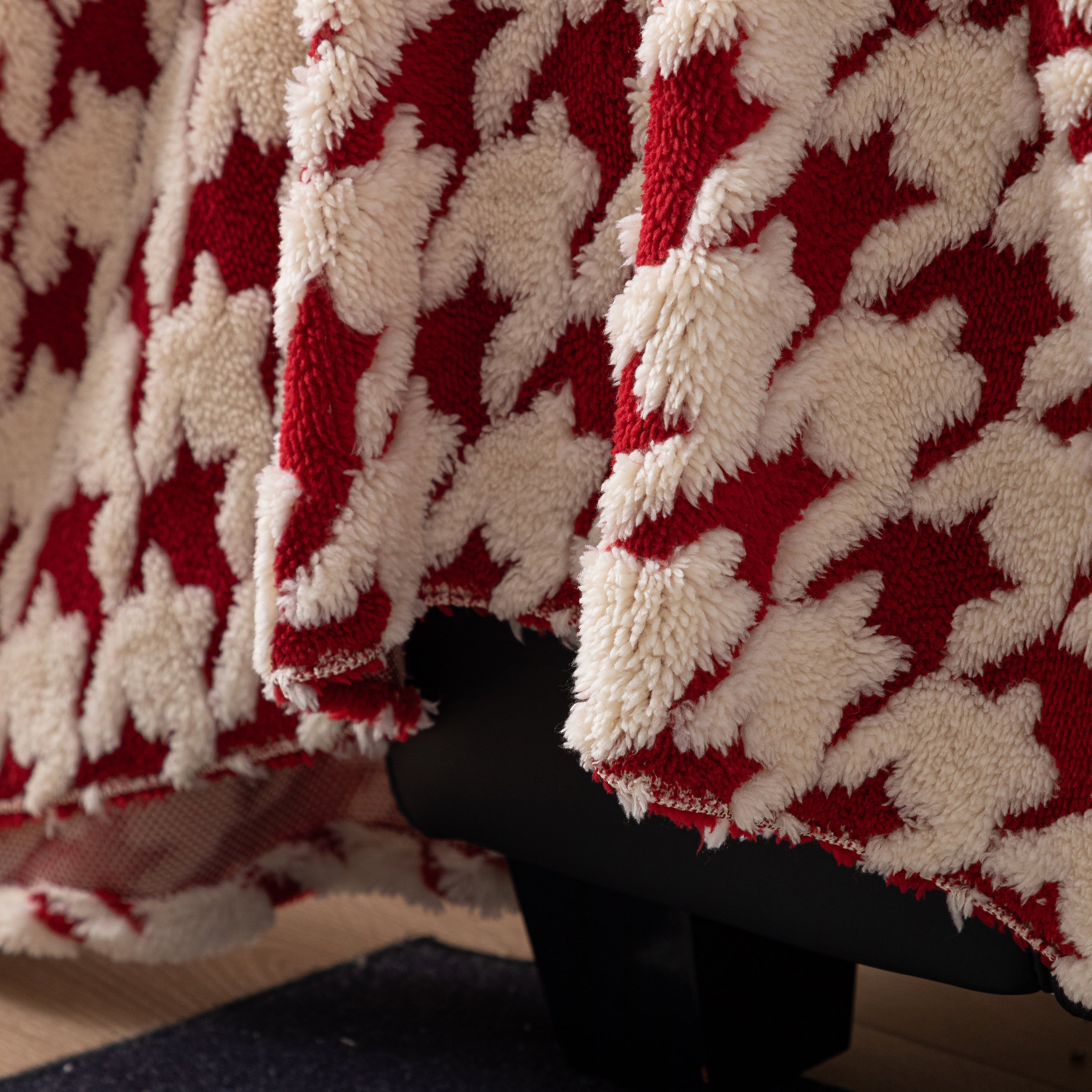 Jacquard Fleece Houndstooth Warm Cozy Couch Cover Blanket Decorative Throws For Sofas