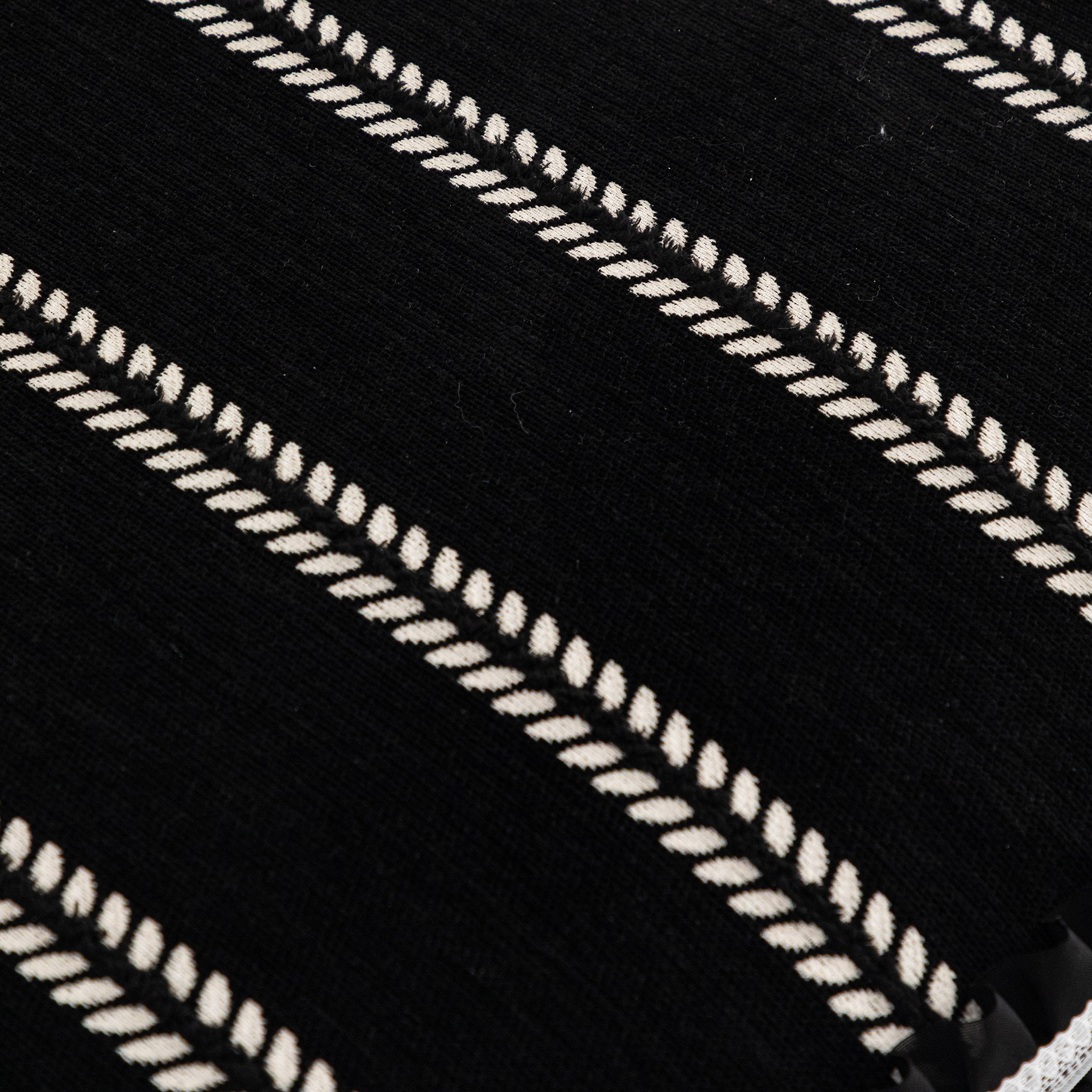 Leaf Stripe Sofa Cover With Black Sheer Skirt, Boho Soft Couch Slipcover For Pets