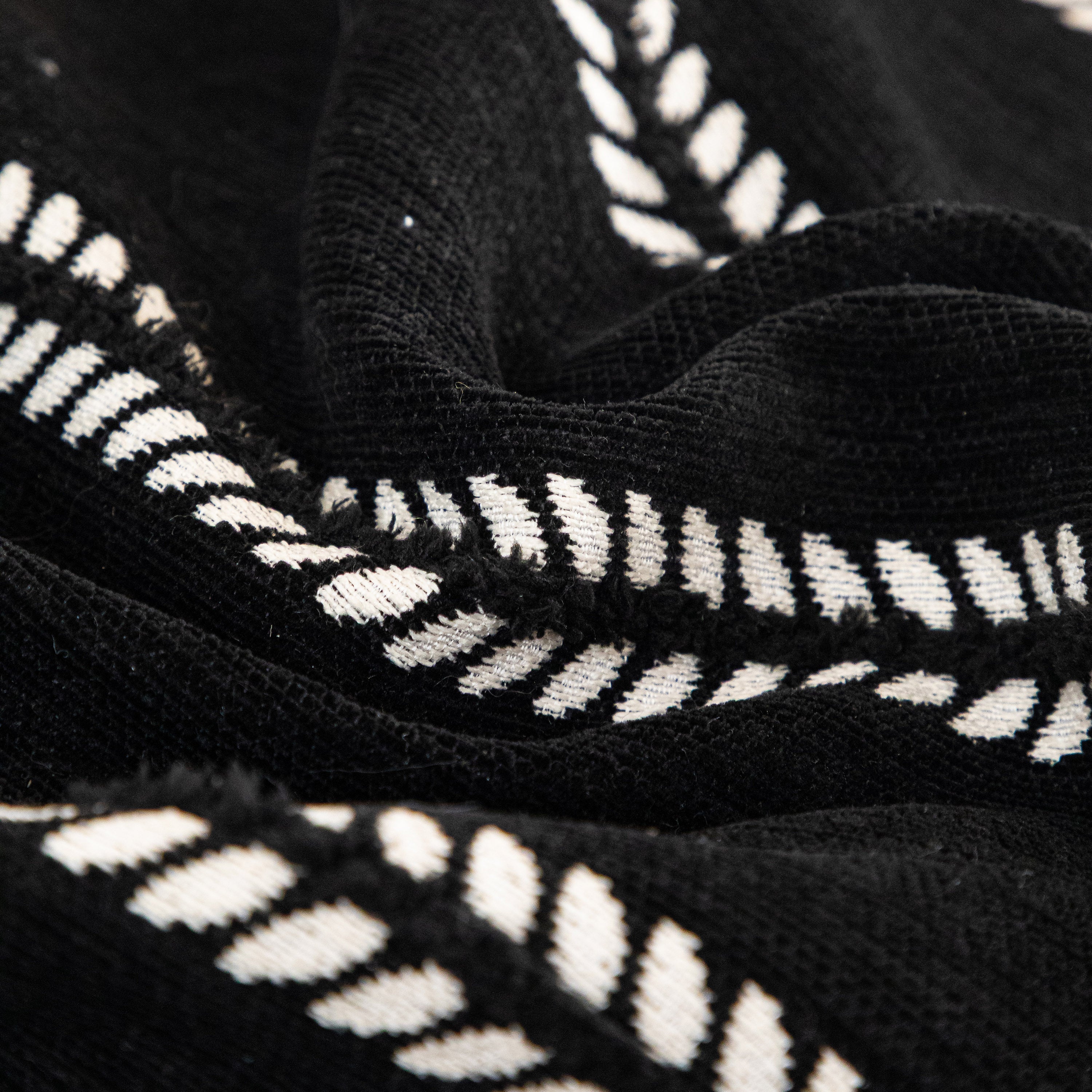Leaf Stripe Sofa Cover With Black Sheer Skirt, Boho Soft Couch Slipcover For Pets