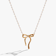 Bow Pearl Coquette Necklace