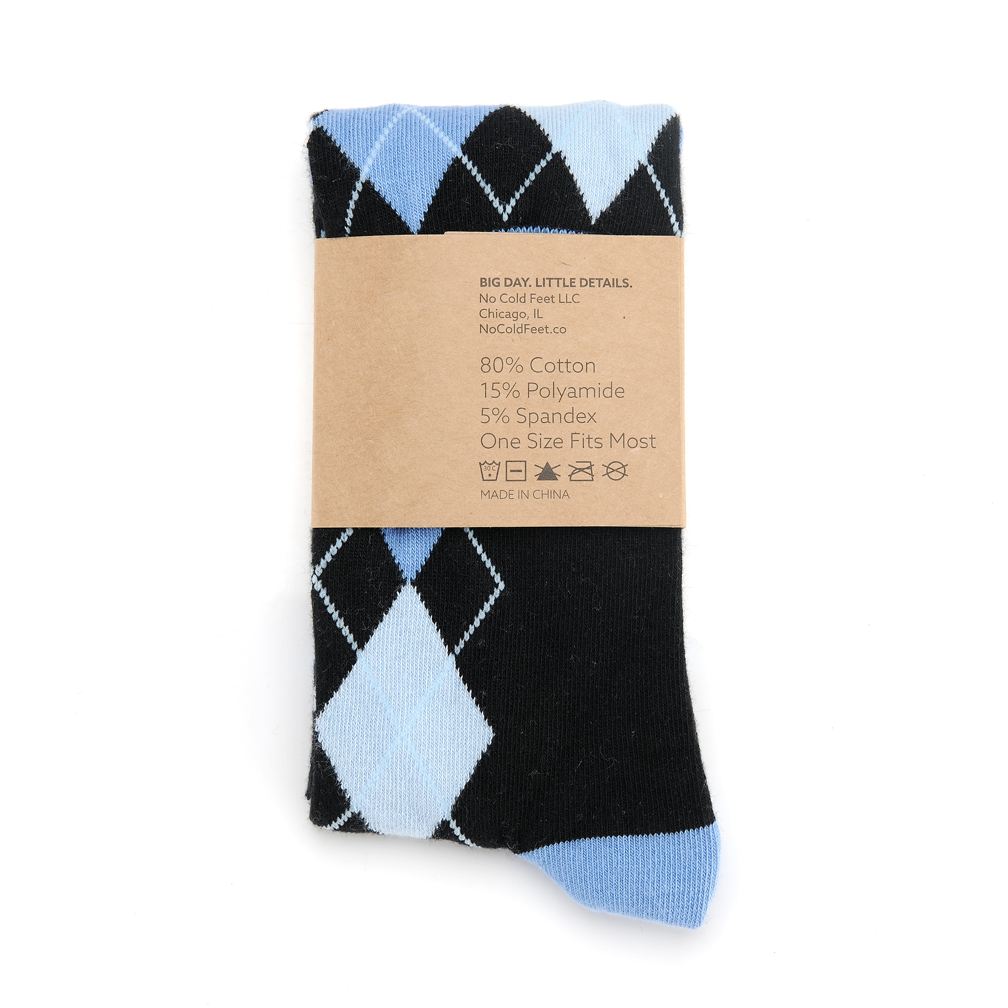 Black and Blue Argyle Socks
