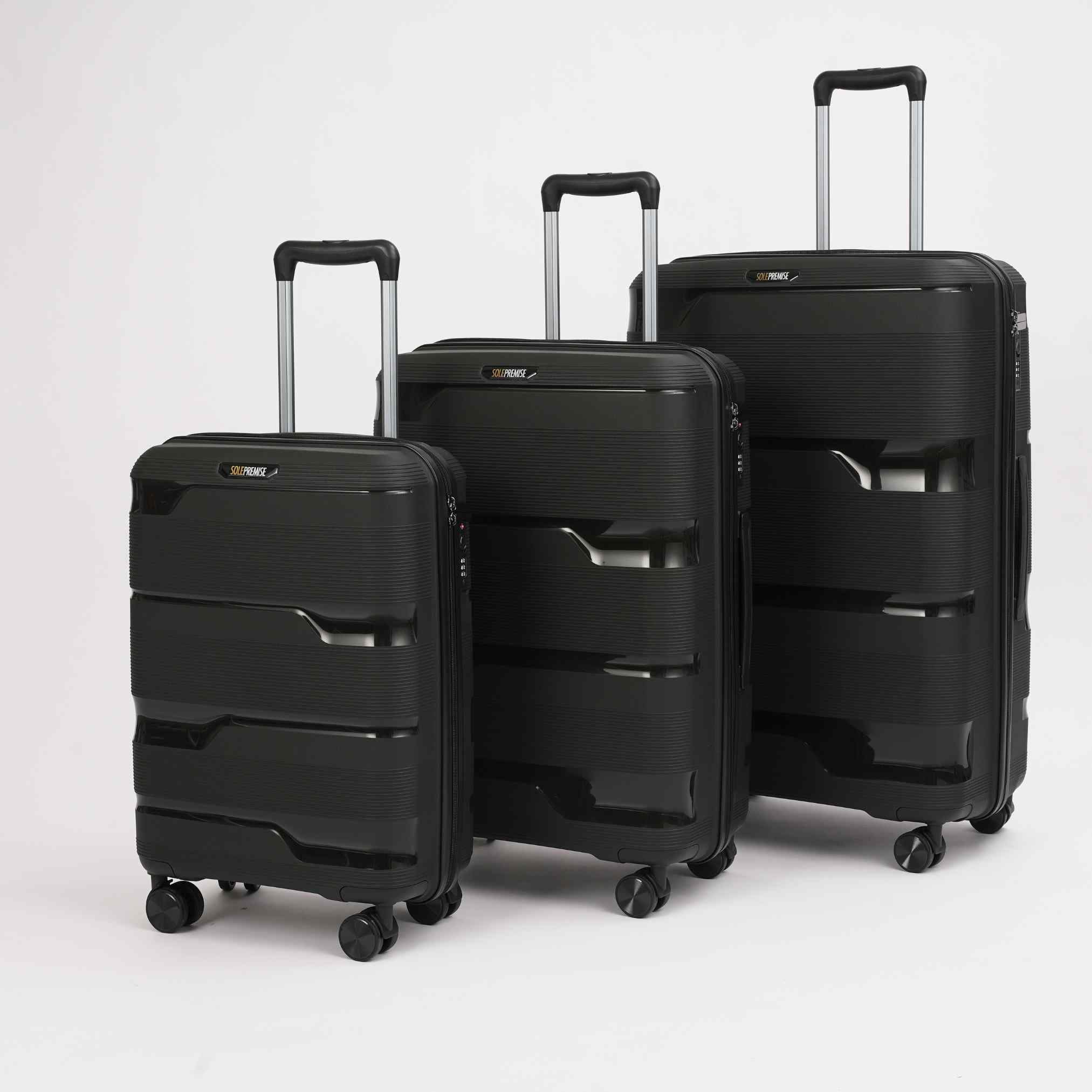 Black Hardcase Roller Luggage Set (28', 24' And 20')