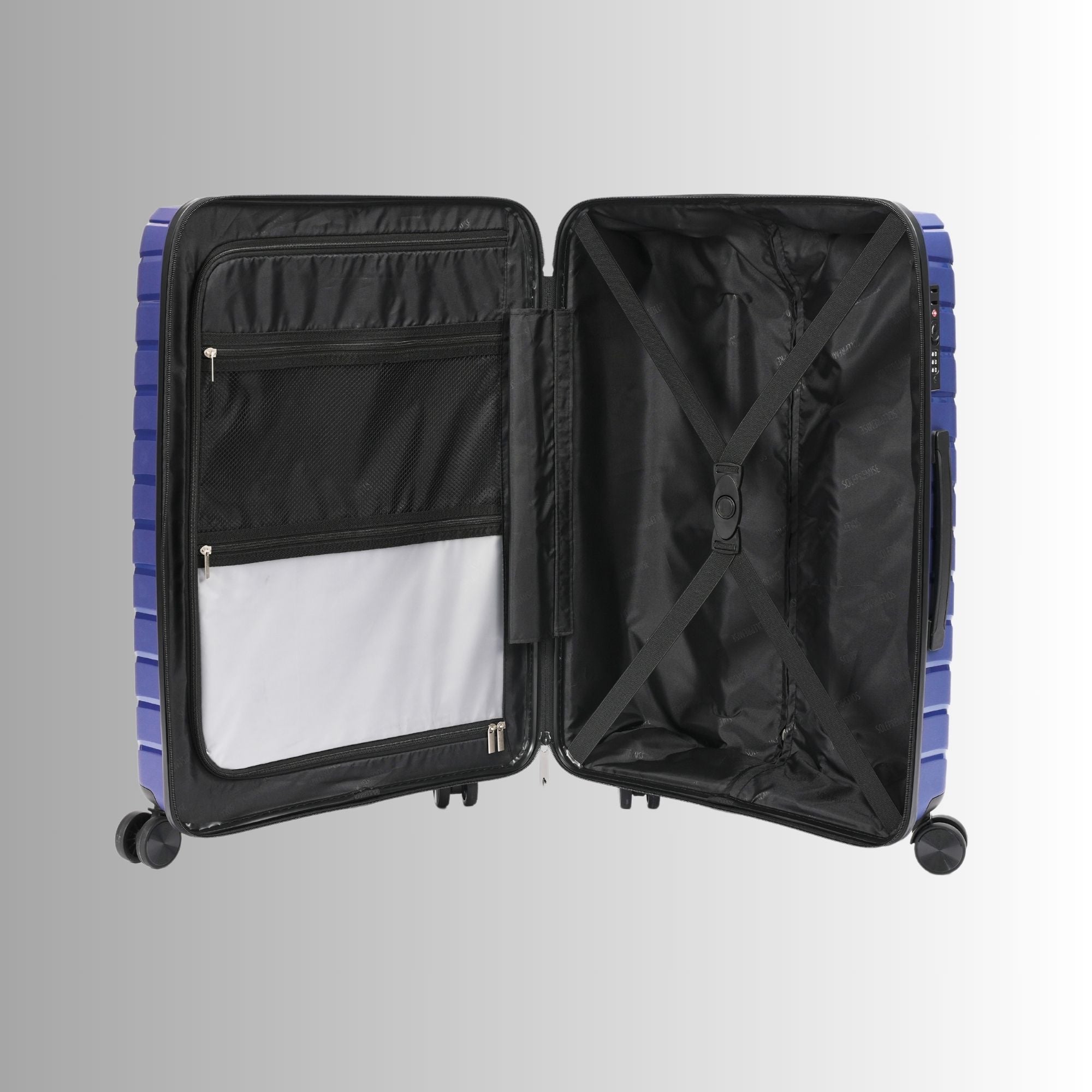 Blue Hardcase Roller Luggage Set (28', 24' And 20')