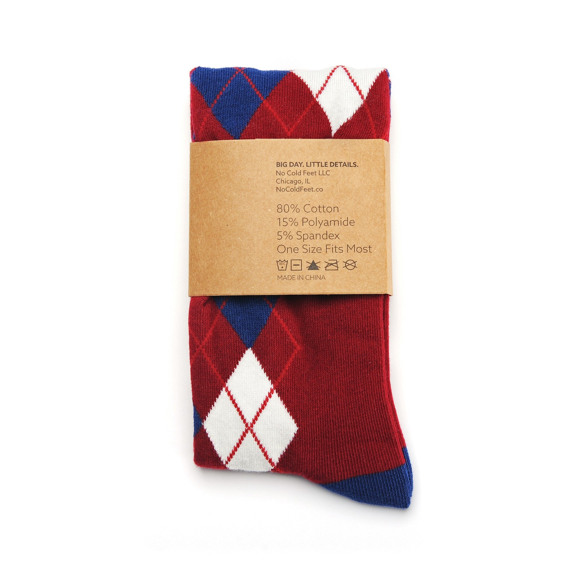 Burgundy And Navy Argyle Socks