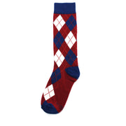 Burgundy And Navy Argyle Socks