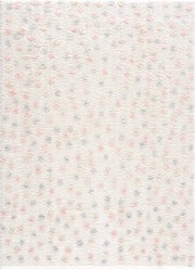 Cansu Pink & Cream Dotted Area Rug