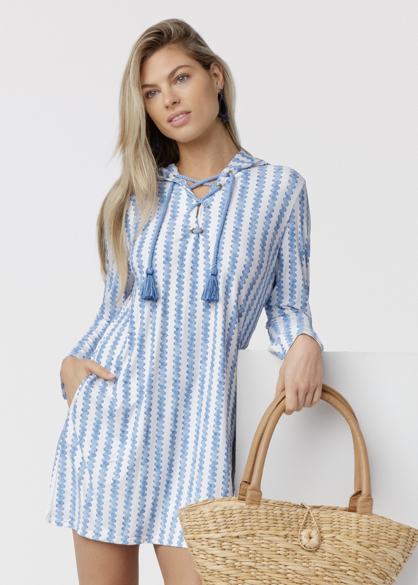 Harbor Lace Up Hooded Cover Up | Includes Plus Size