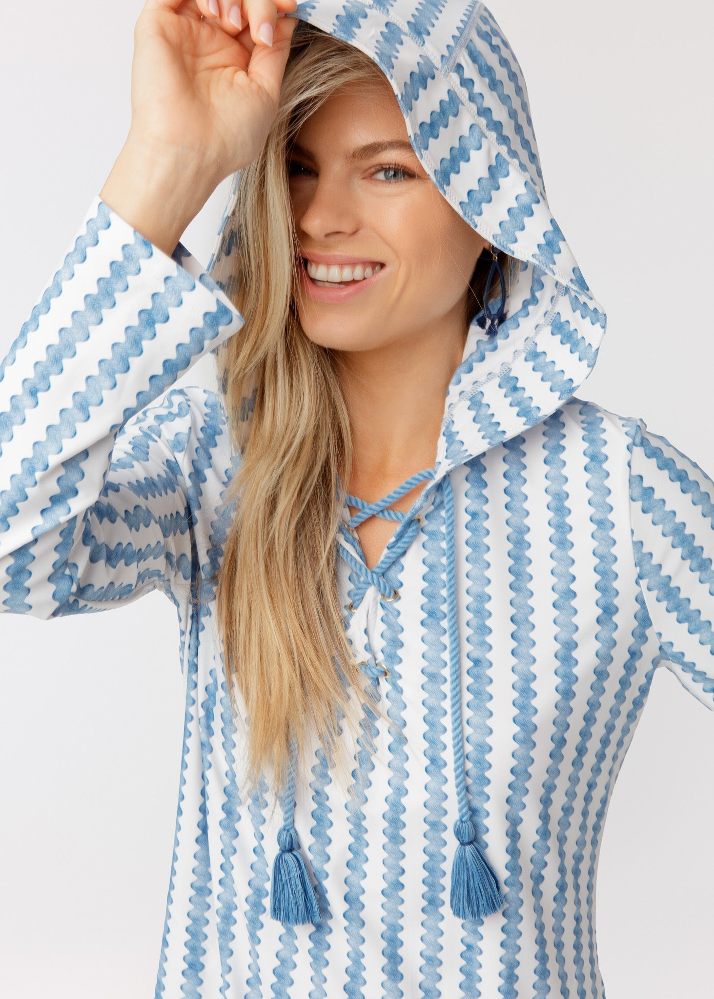 Harbor Lace Up Hooded Cover Up | Includes Plus Size