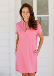 Shell Pink Cotton Polo Dress
