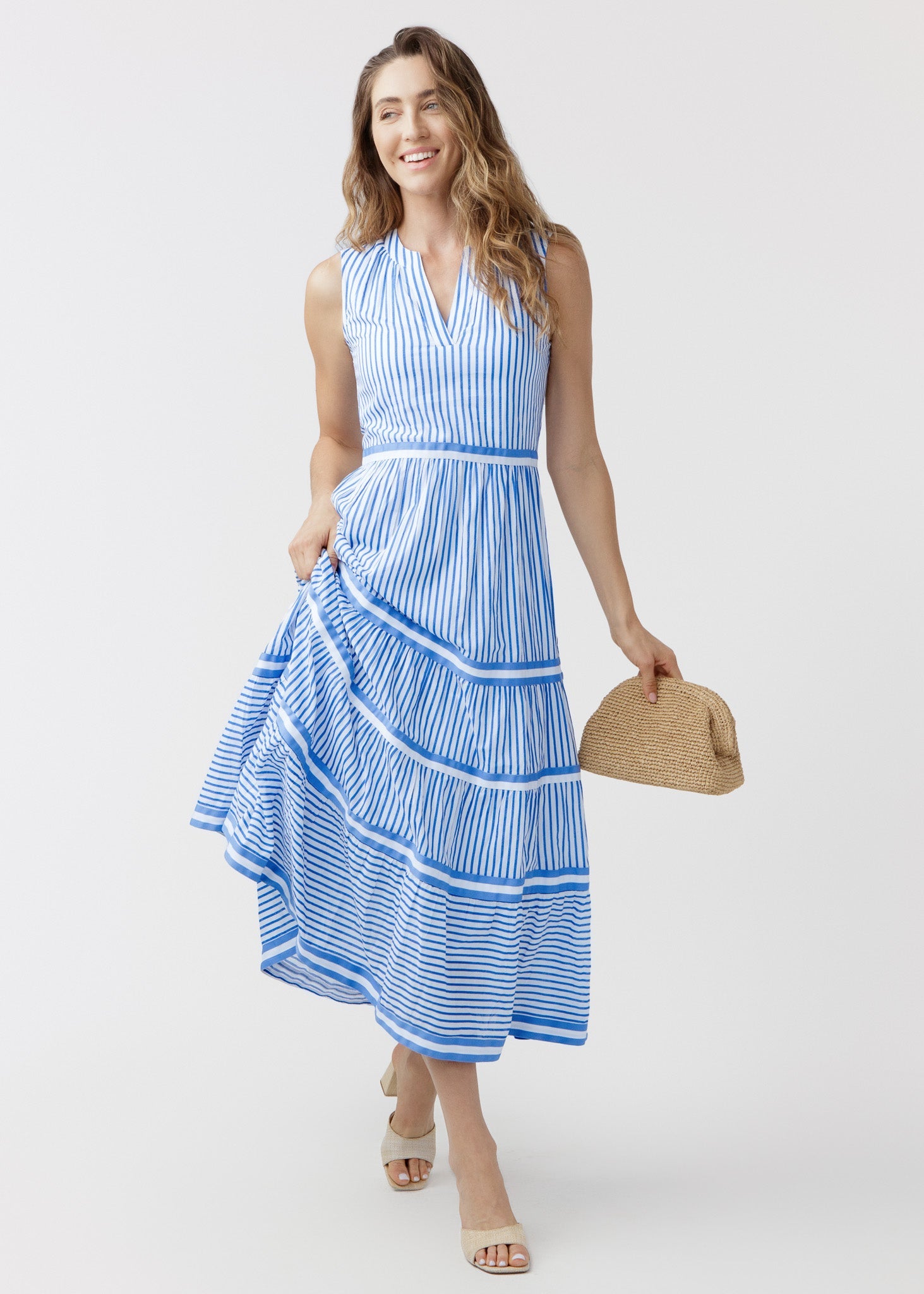 Flora Sleeveless Tiered Maxi Dress