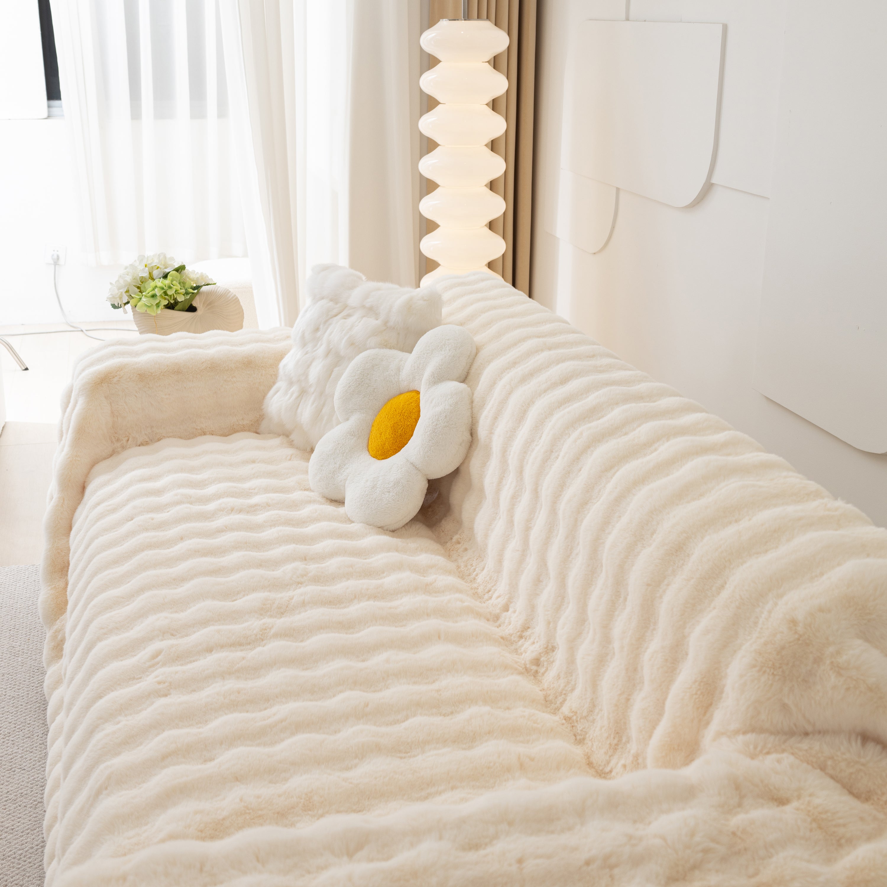 Faux Rabbit Fur Throws For Sofas, Stylish Throw Blankets For Couch And Couch Throw Cover