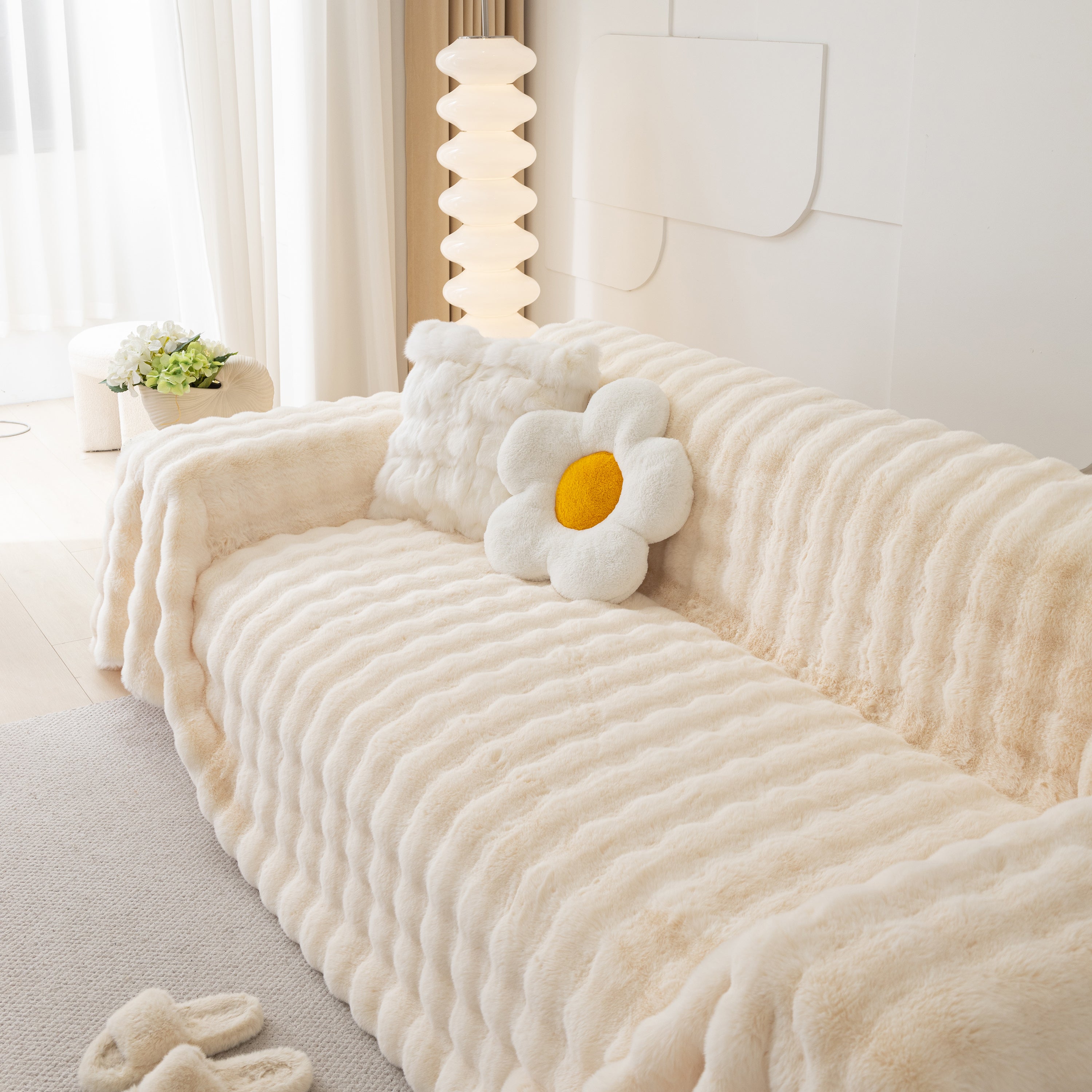 Faux Rabbit Fur Throws For Sofas, Stylish Throw Blankets For Couch And Couch Throw Cover