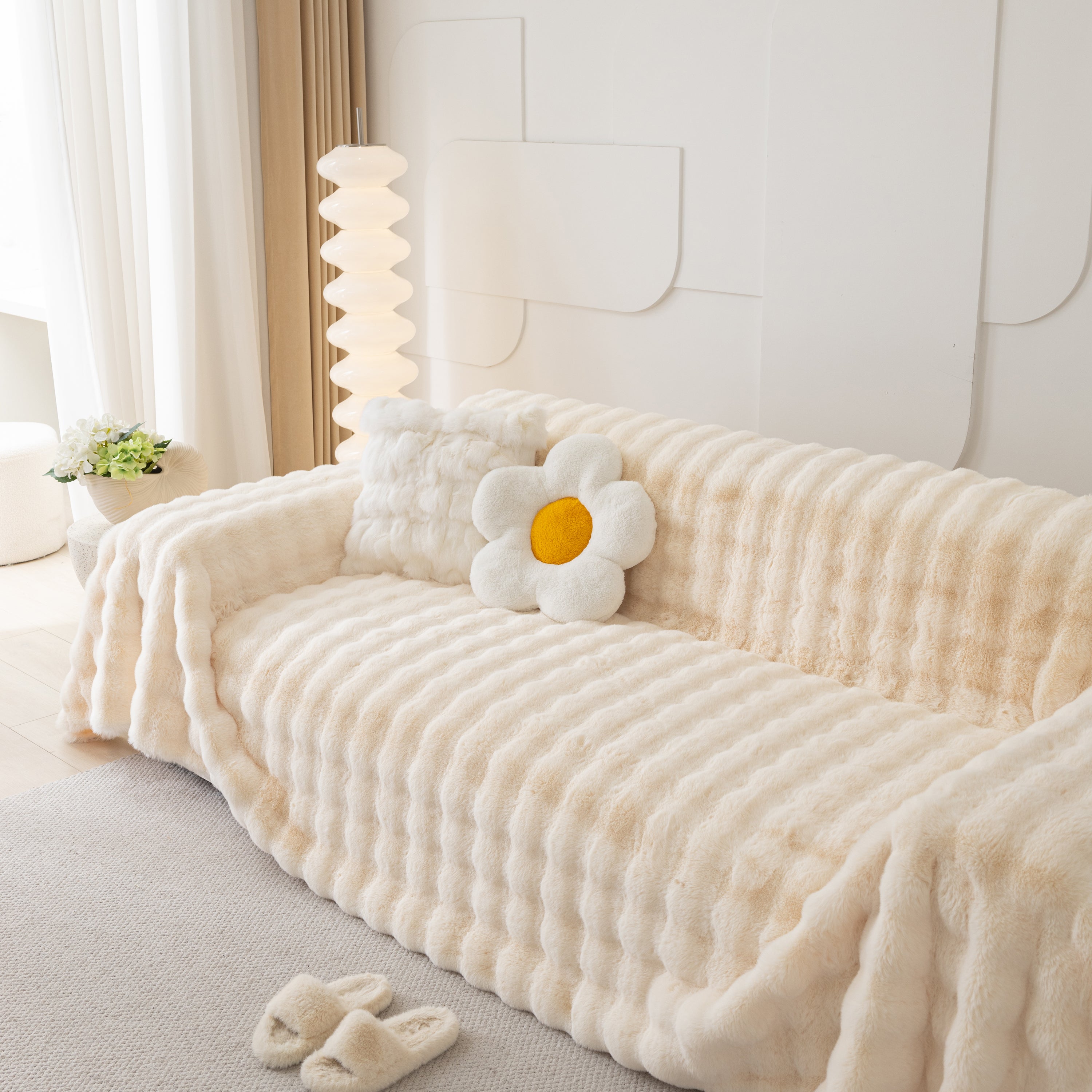 Faux Rabbit Fur Throws For Sofas, Stylish Throw Blankets For Couch And Couch Throw Cover