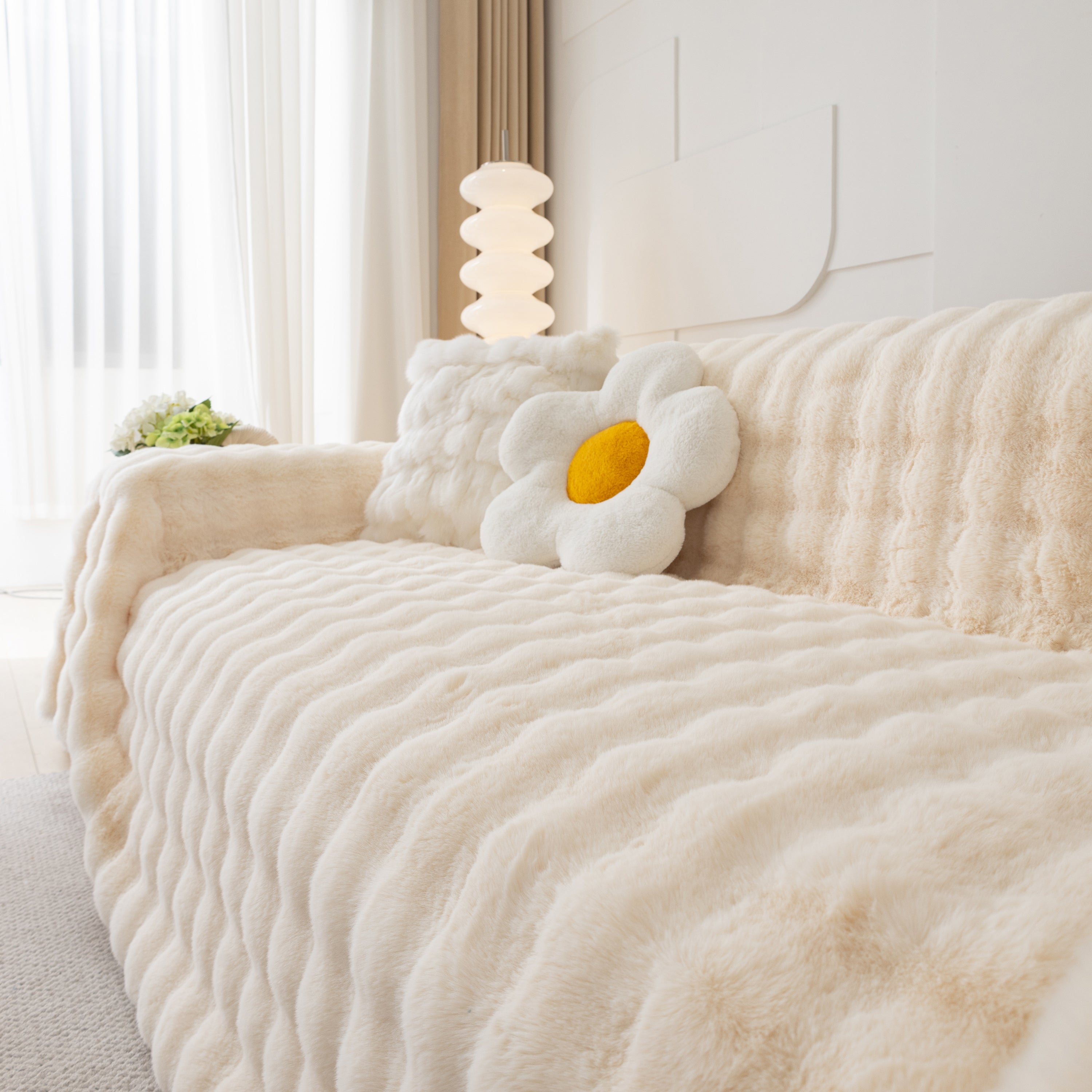 Faux Rabbit Fur Throws For Sofas, Stylish Throw Blankets For Couch And Couch Throw Cover