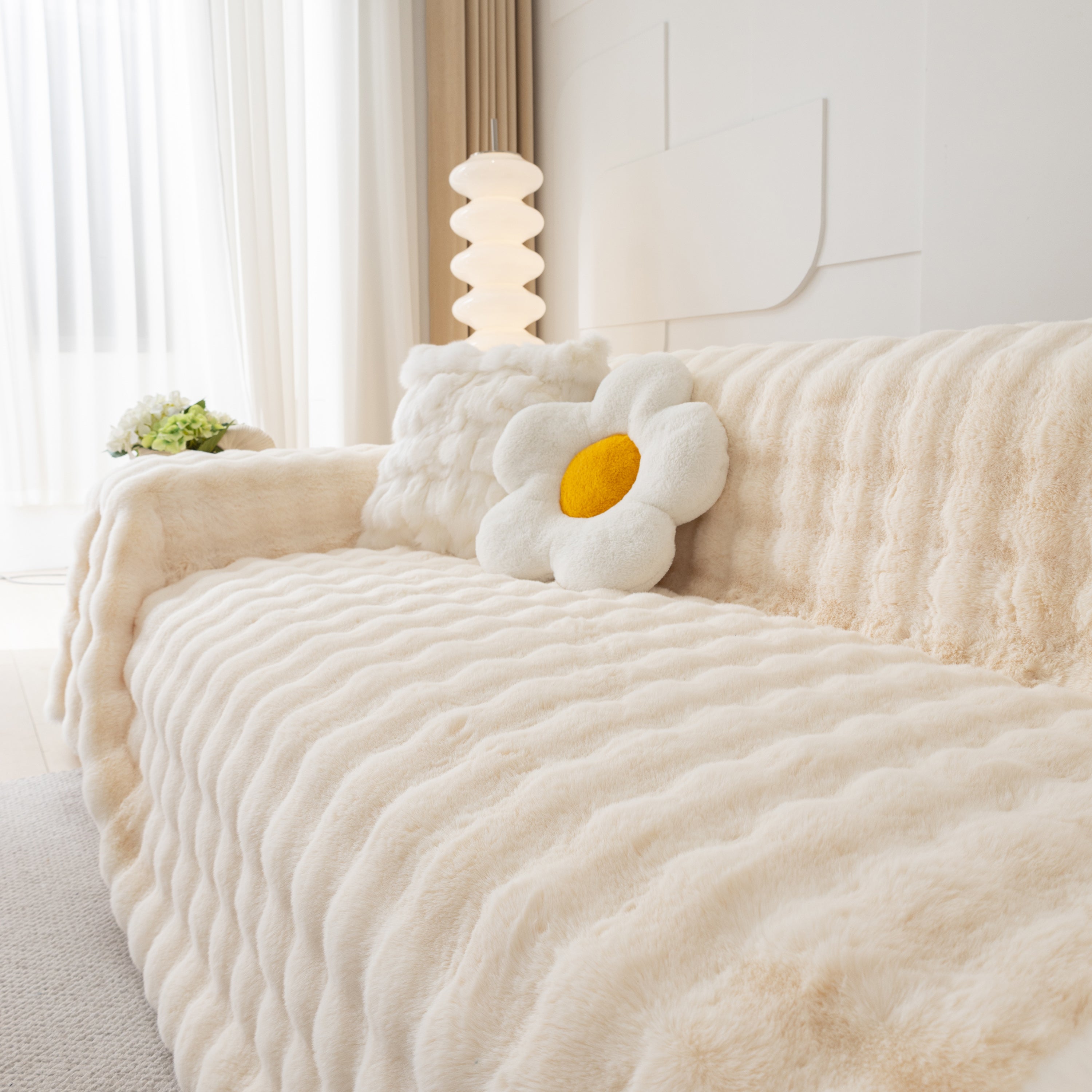 Faux Rabbit Fur Throws For Sofas, Stylish Throw Blankets For Couch And Couch Throw Cover
