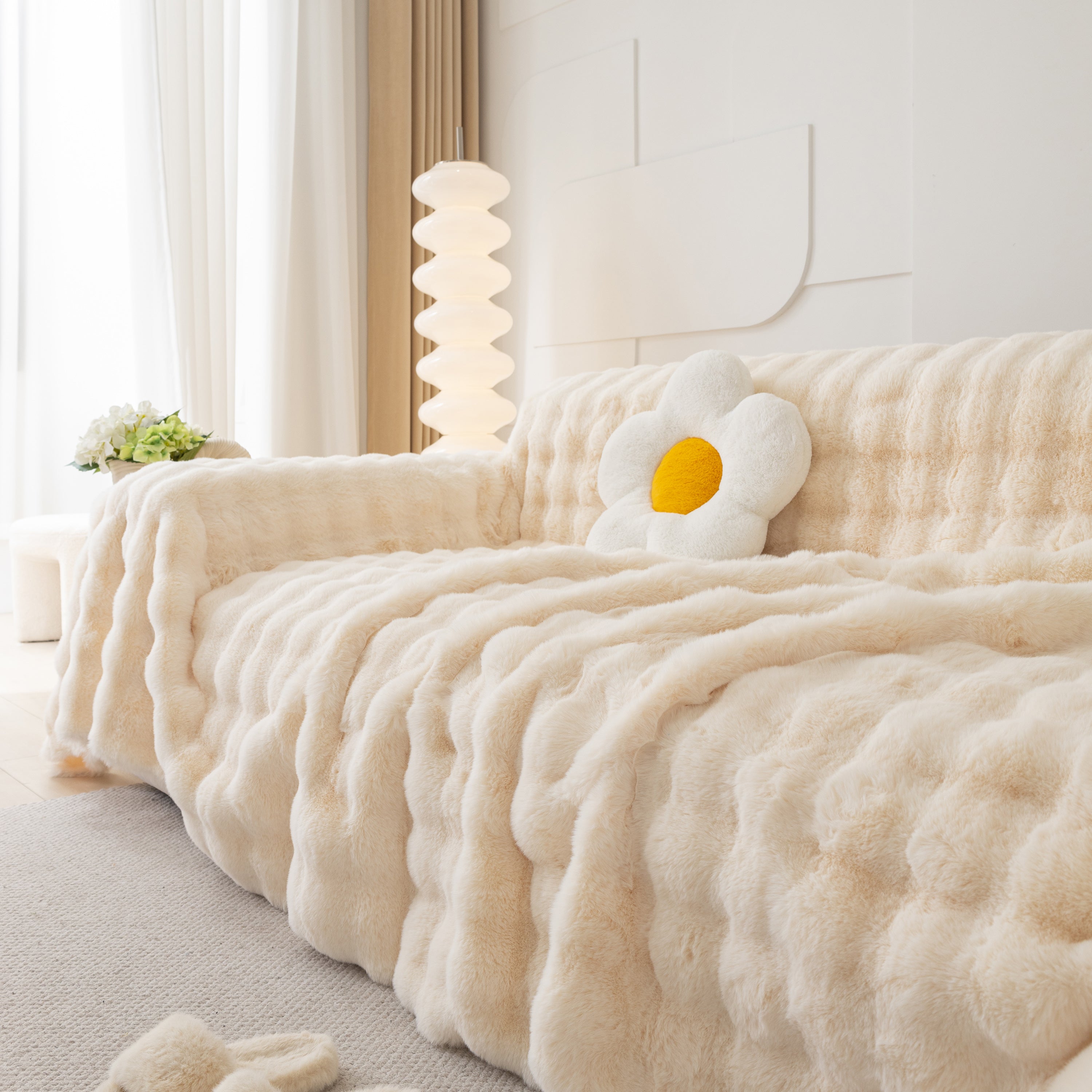 Faux Rabbit Fur Throws For Sofas, Stylish Throw Blankets For Couch And Couch Throw Cover
