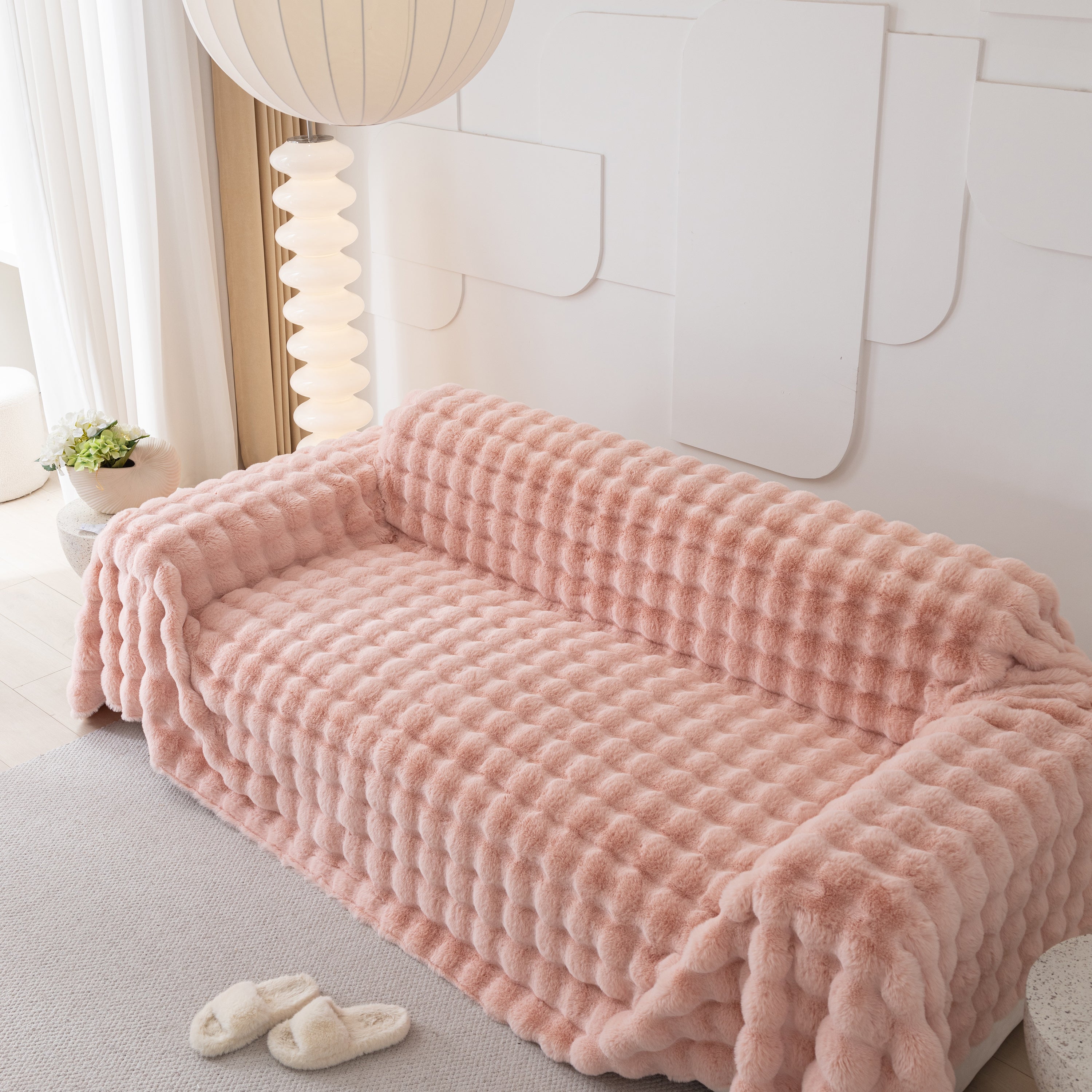 Faux Rabbit Fur Throws For Sofas, Stylish Throw Blankets For Couch And Couch Throw Cover