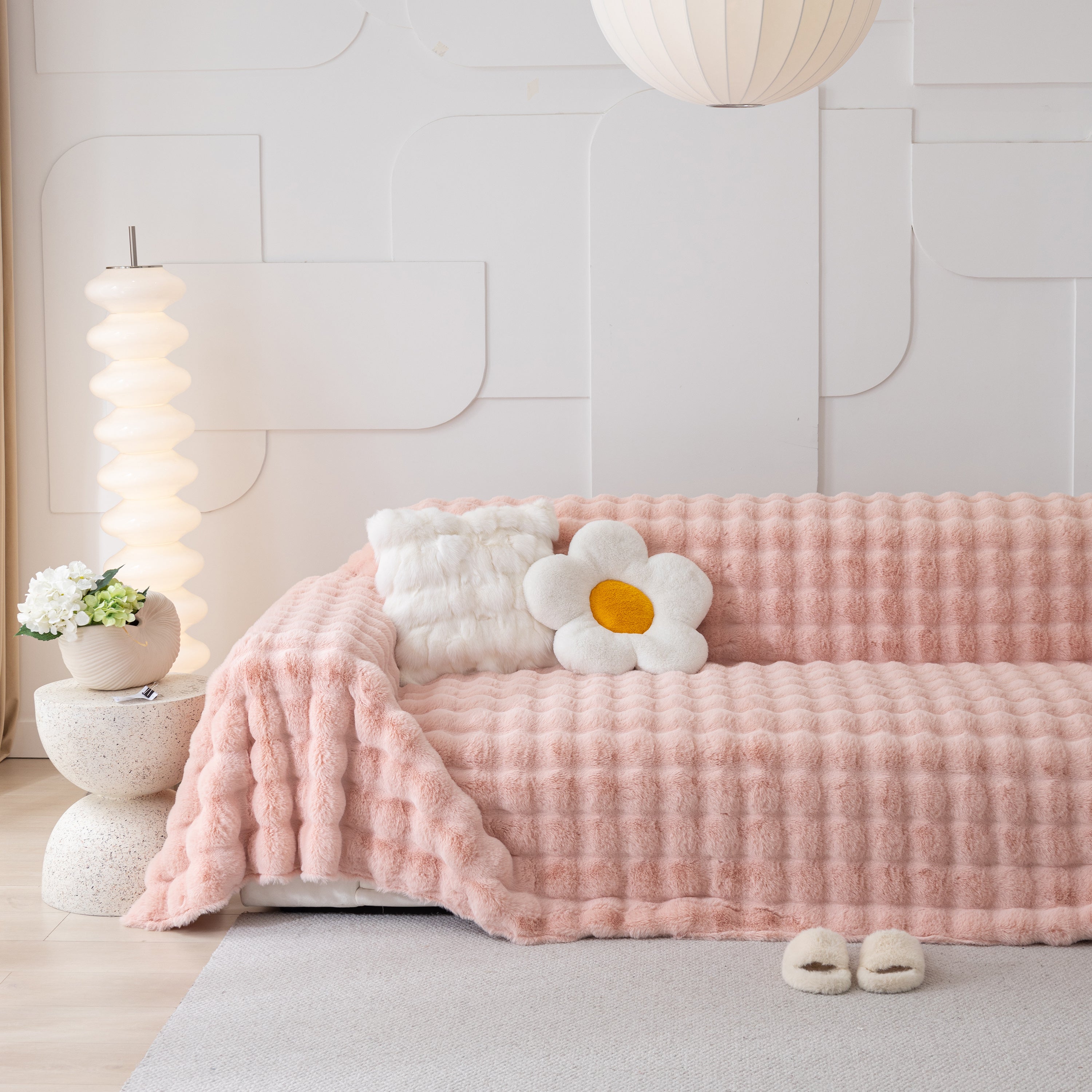 Faux Rabbit Fur Throws For Sofas, Stylish Throw Blankets For Couch And Couch Throw Cover