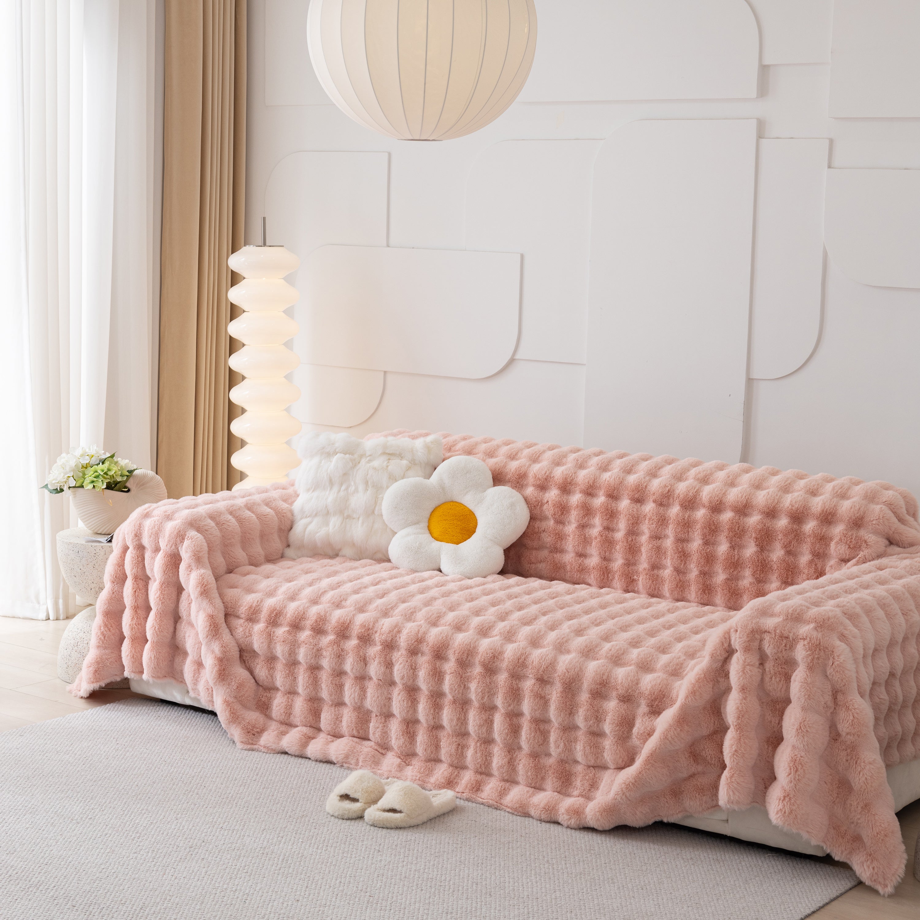 Faux Rabbit Fur Throws For Sofas, Stylish Throw Blankets For Couch And Couch Throw Cover