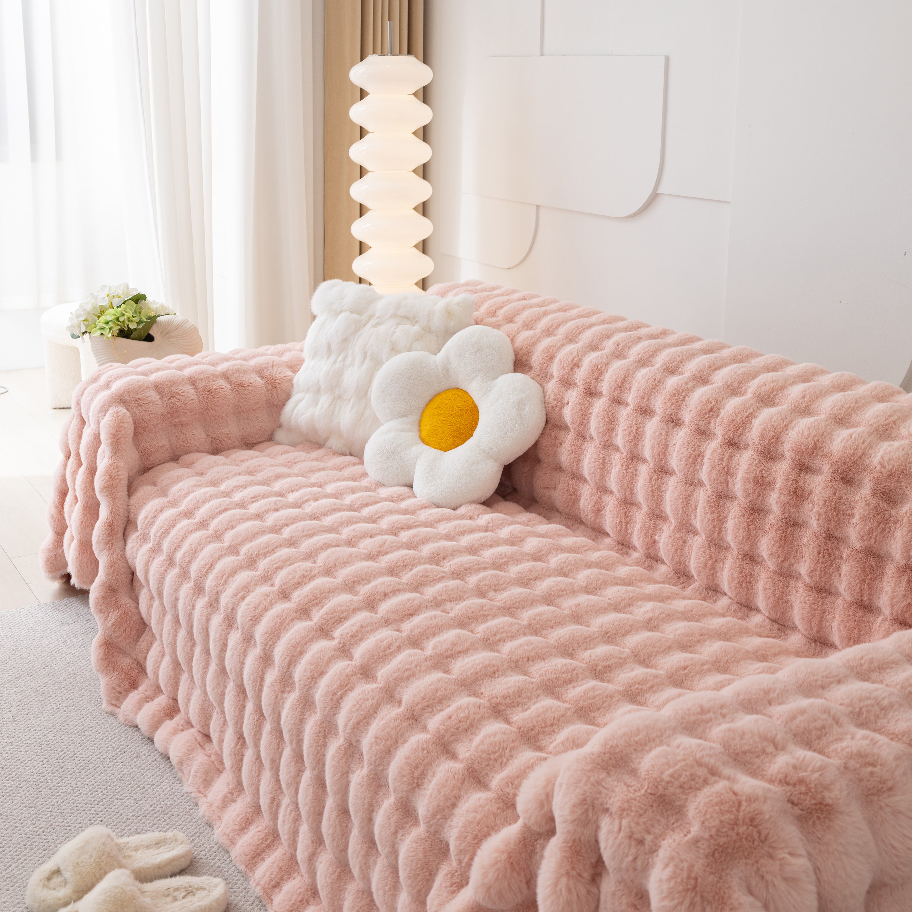 Faux Rabbit Fur Throws For Sofas, Stylish Throw Blankets For Couch And Couch Throw Cover