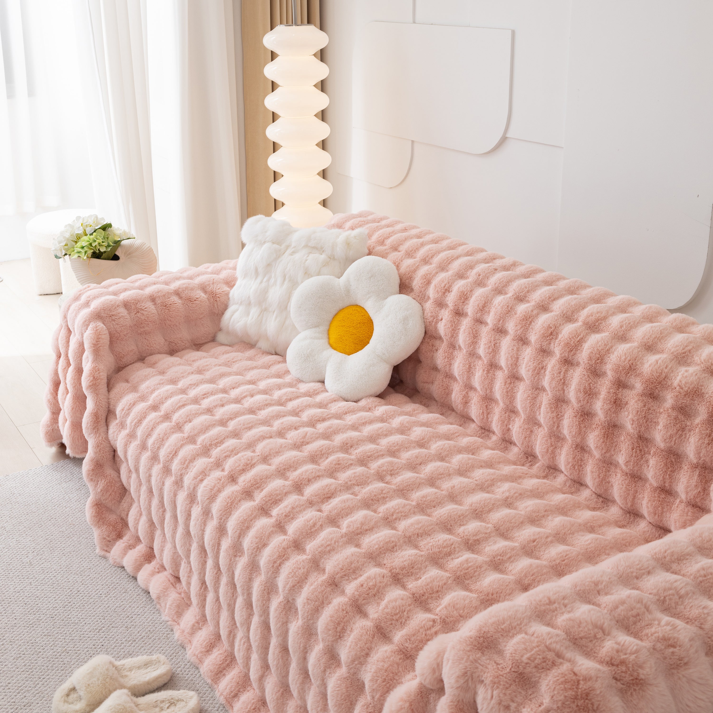 Faux Rabbit Fur Throws For Sofas, Stylish Throw Blankets For Couch And Couch Throw Cover