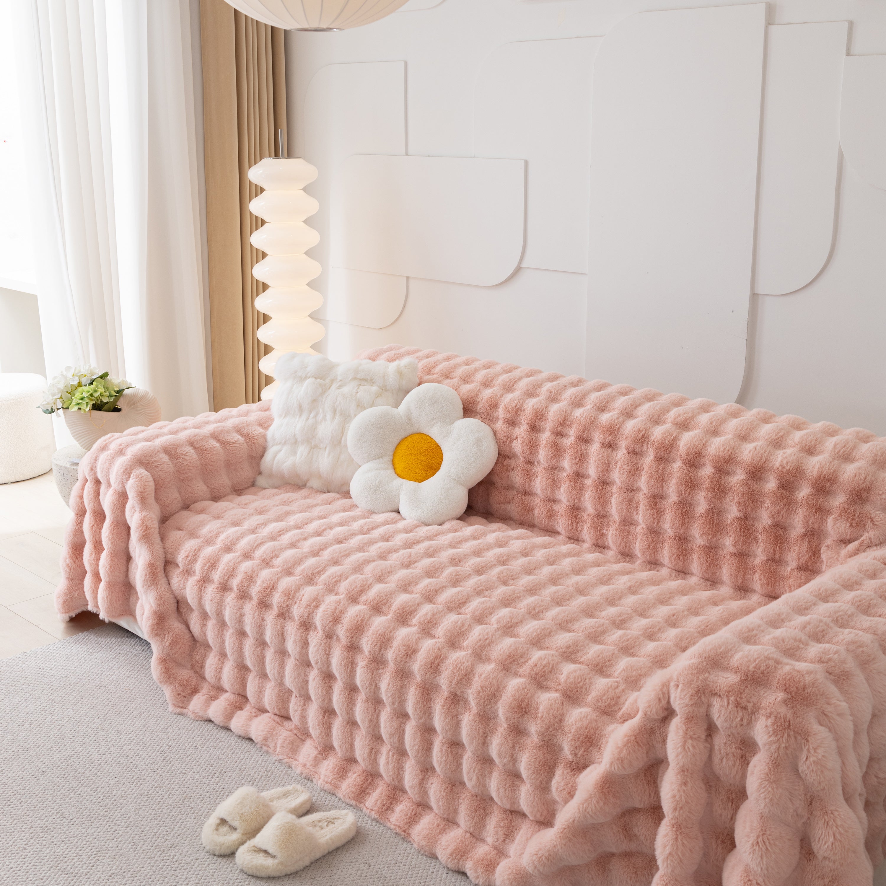 Faux Rabbit Fur Throws For Sofas, Stylish Throw Blankets For Couch And Couch Throw Cover