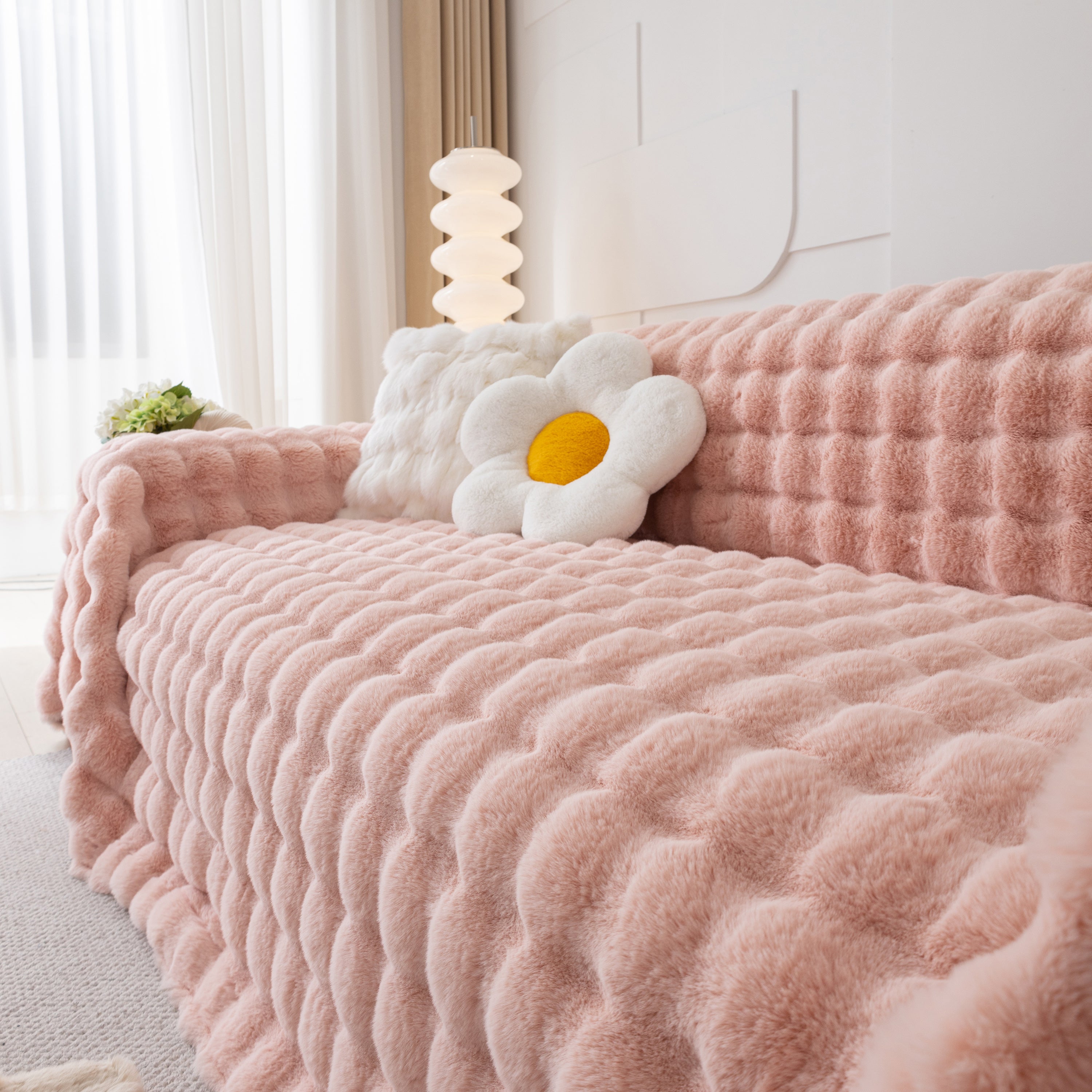 Faux Rabbit Fur Throws For Sofas, Stylish Throw Blankets For Couch And Couch Throw Cover